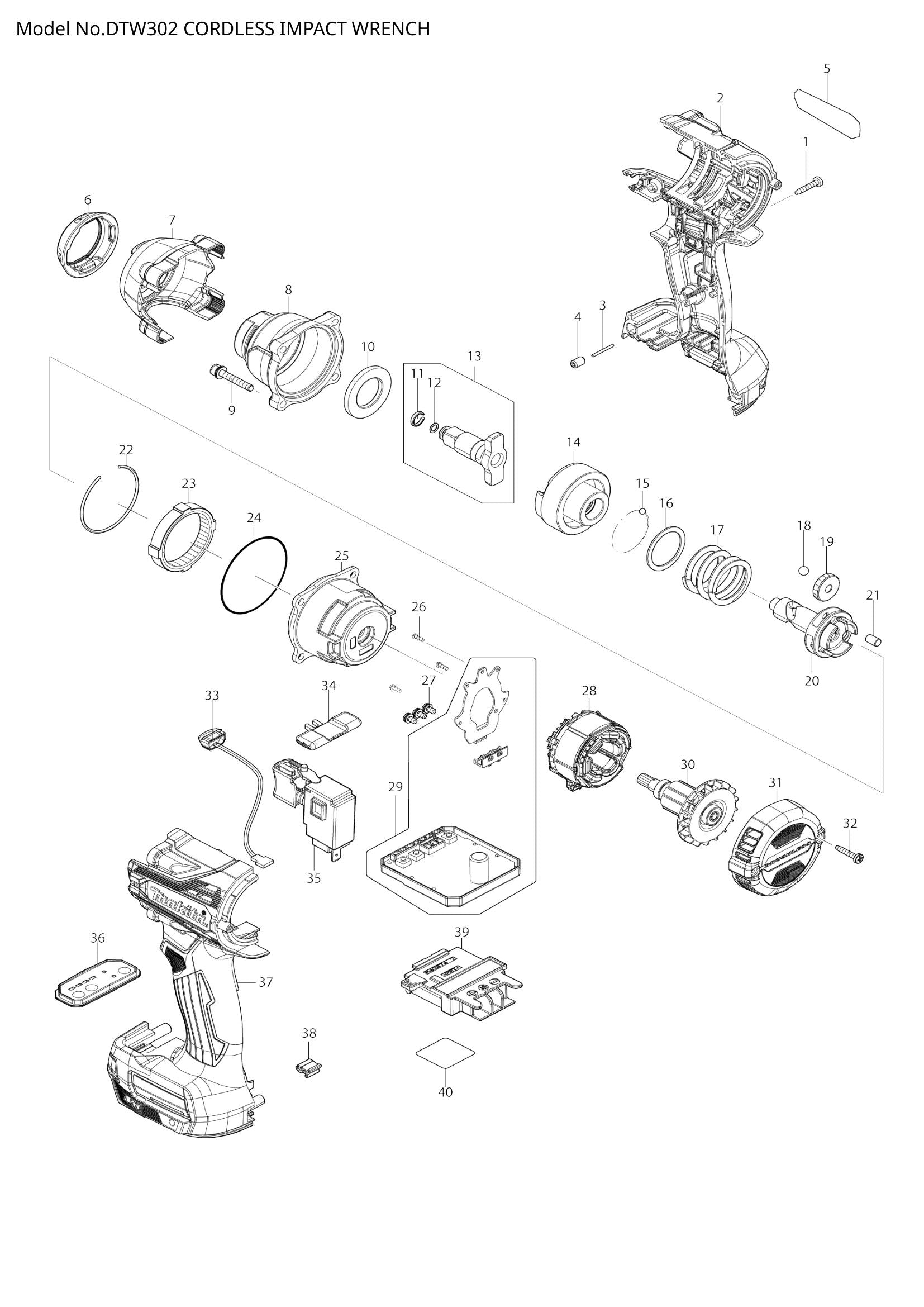 DTW302 exploded view