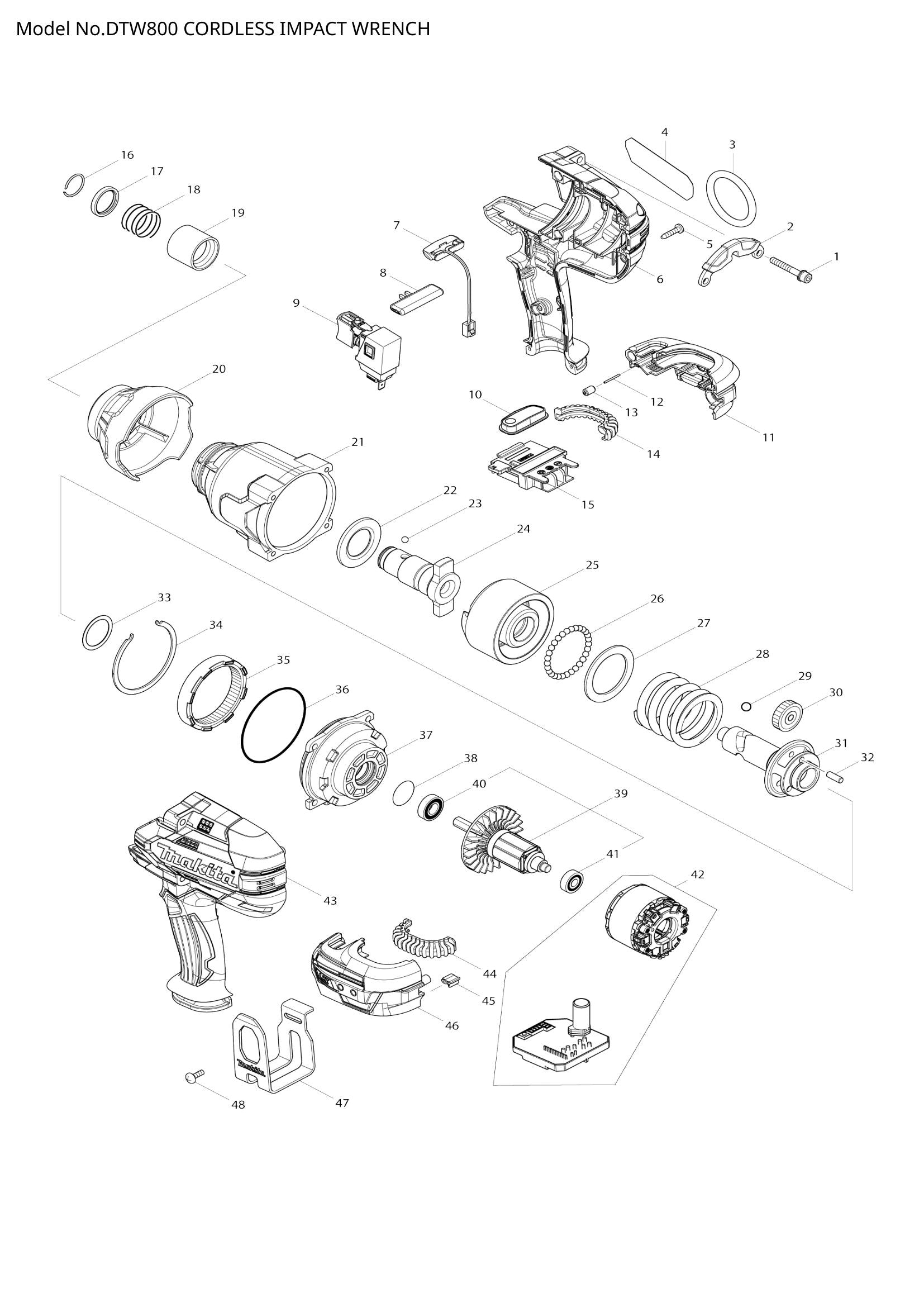 DTW800 exploded view