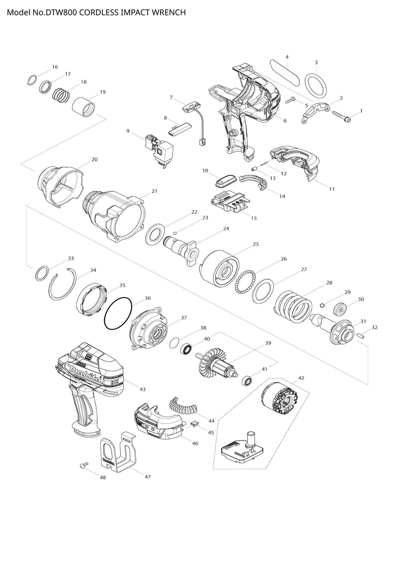 DTW800 exploded view