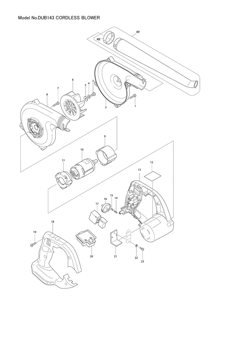 DUB143 exploded view