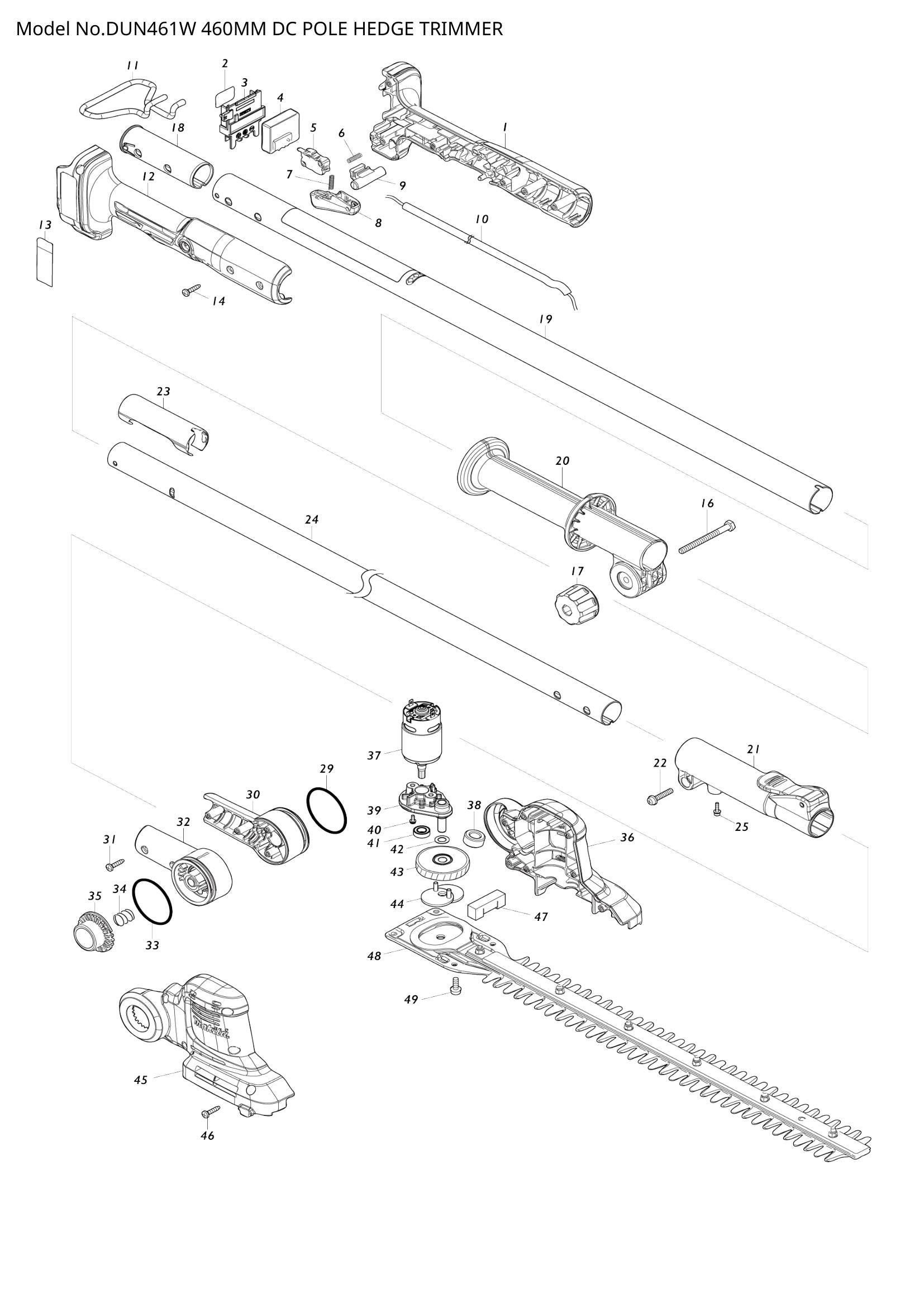 DUN461W exploded view
