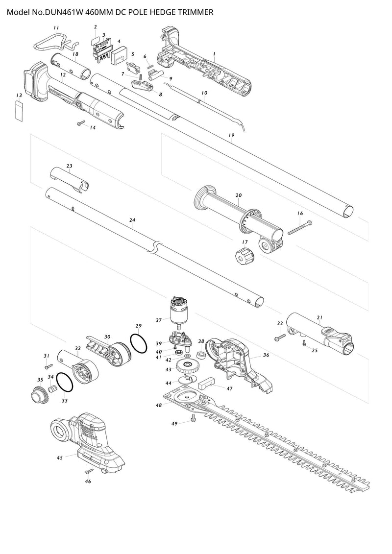 DUN461W exploded view
