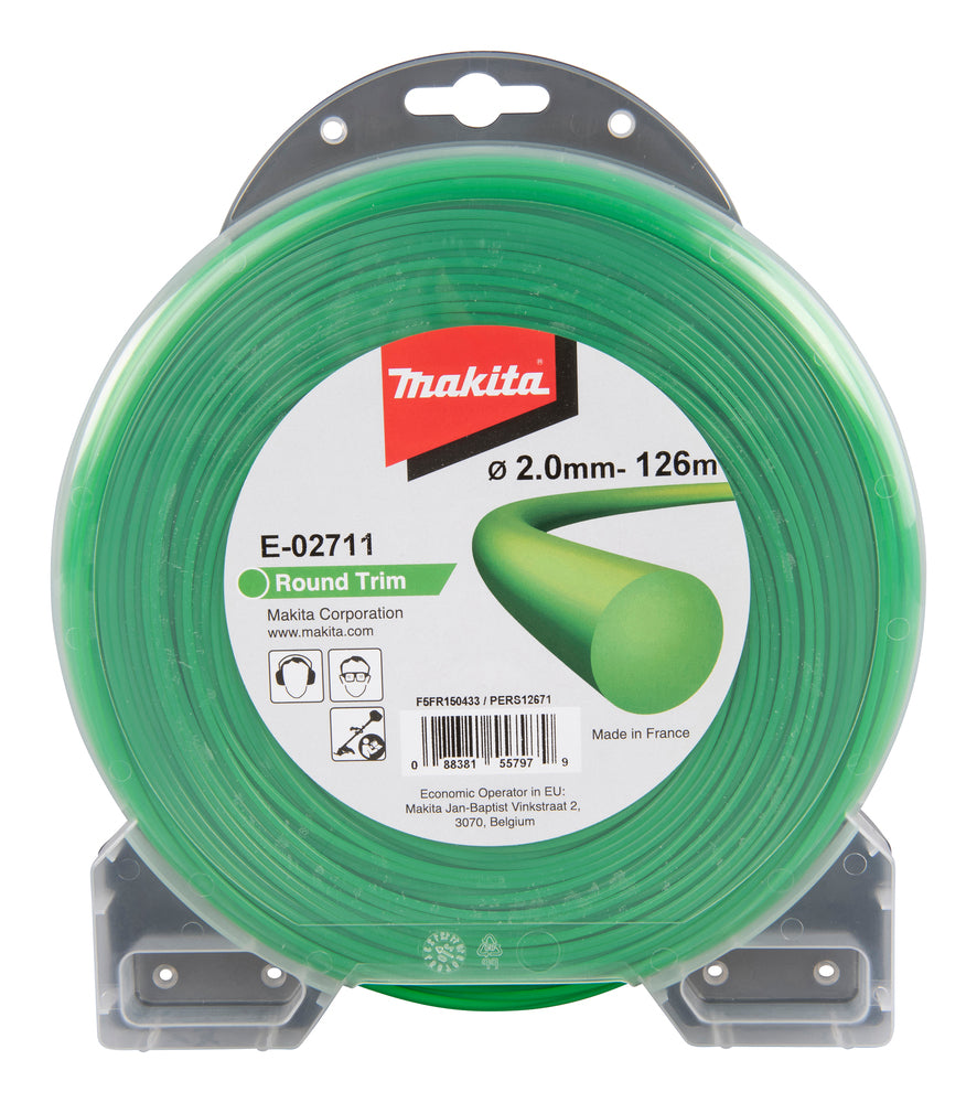 Makita E-02711 apvali pjovimo nailono virvė, 2,0 mm x 126 m