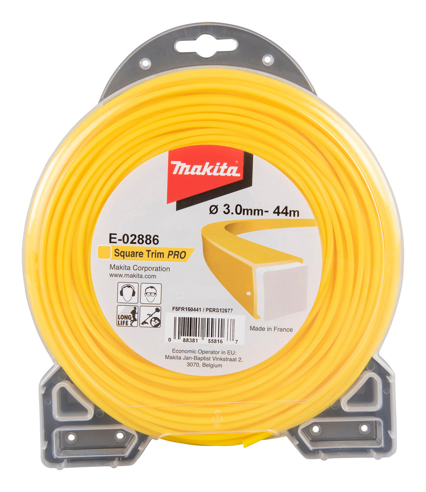 Makita E-02886 Kvadratinė pjovimo pro nailono virvė, 3,0 mm x 44 m