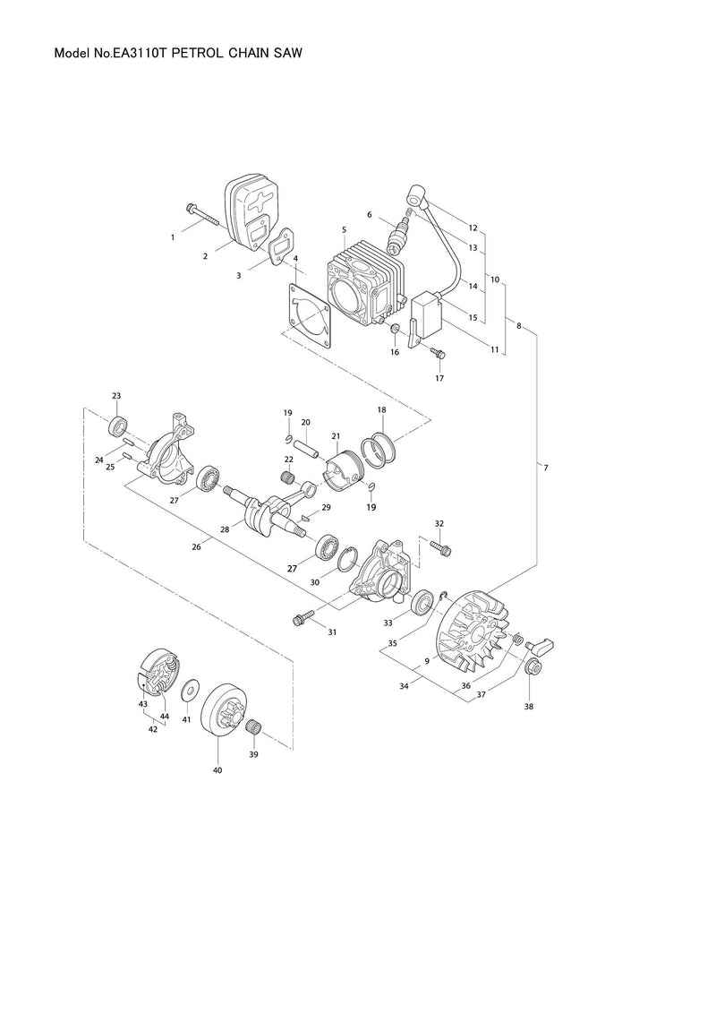 EA3110T exploded view