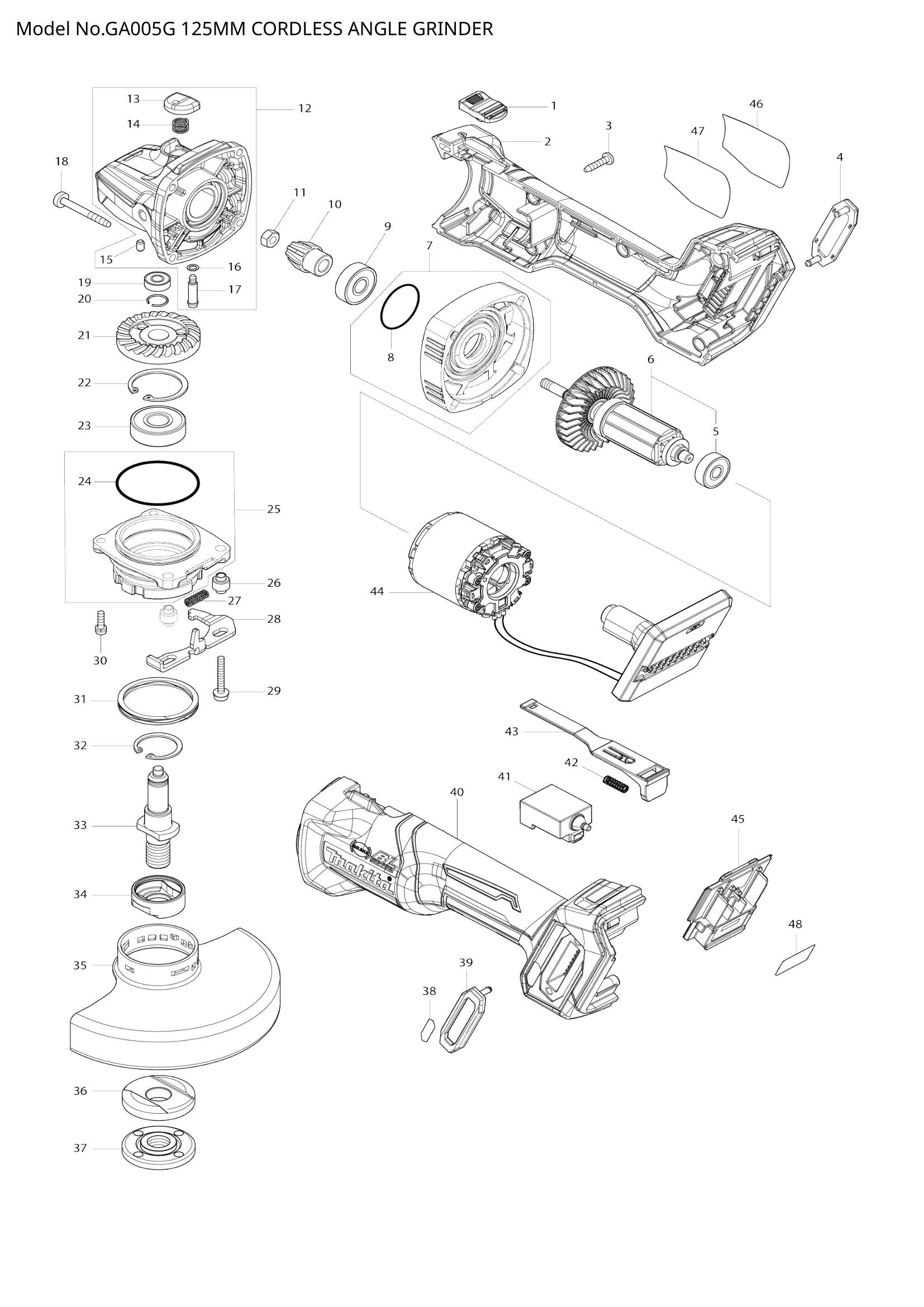 GA005G exploded view