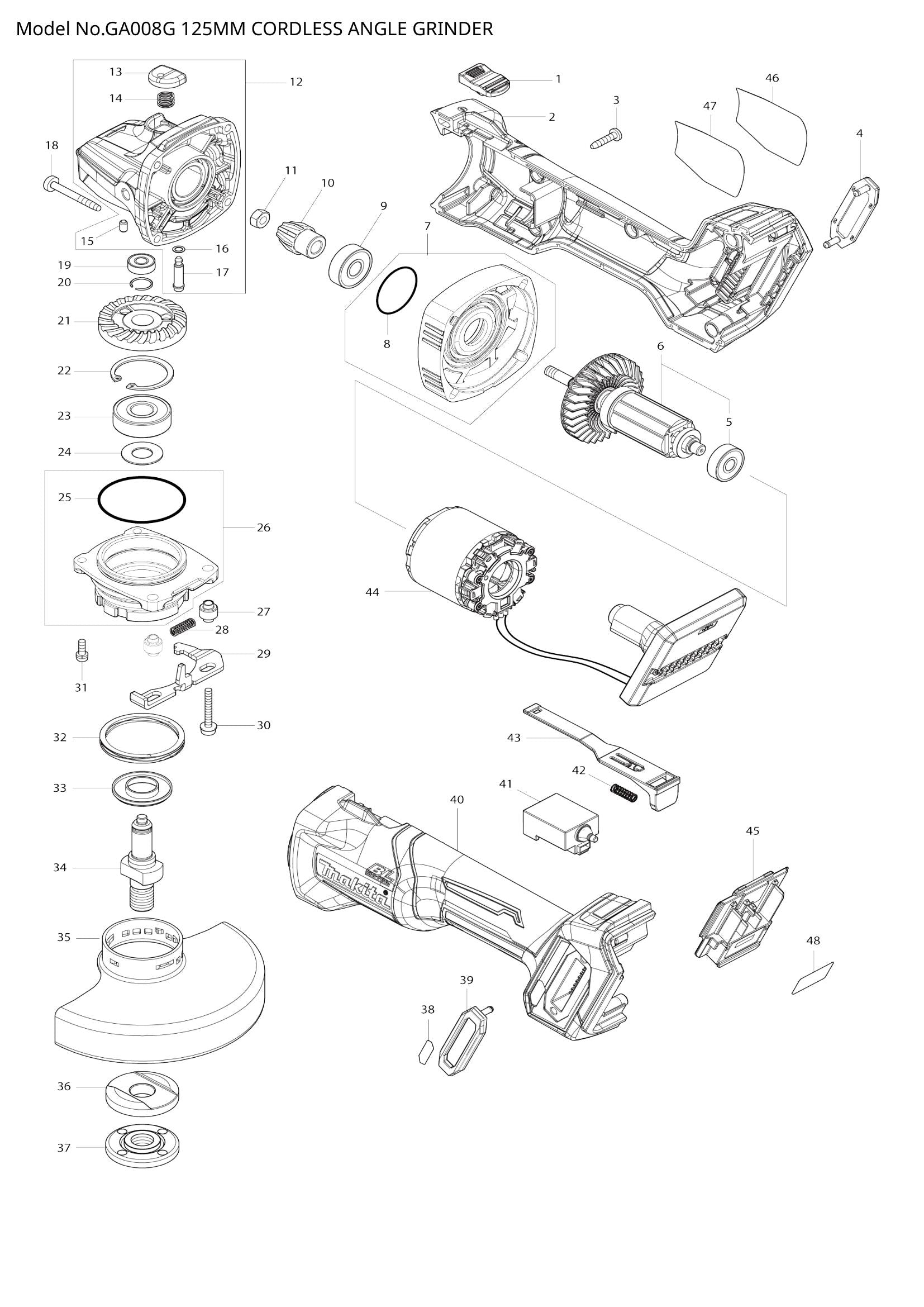 GA008G exploded view