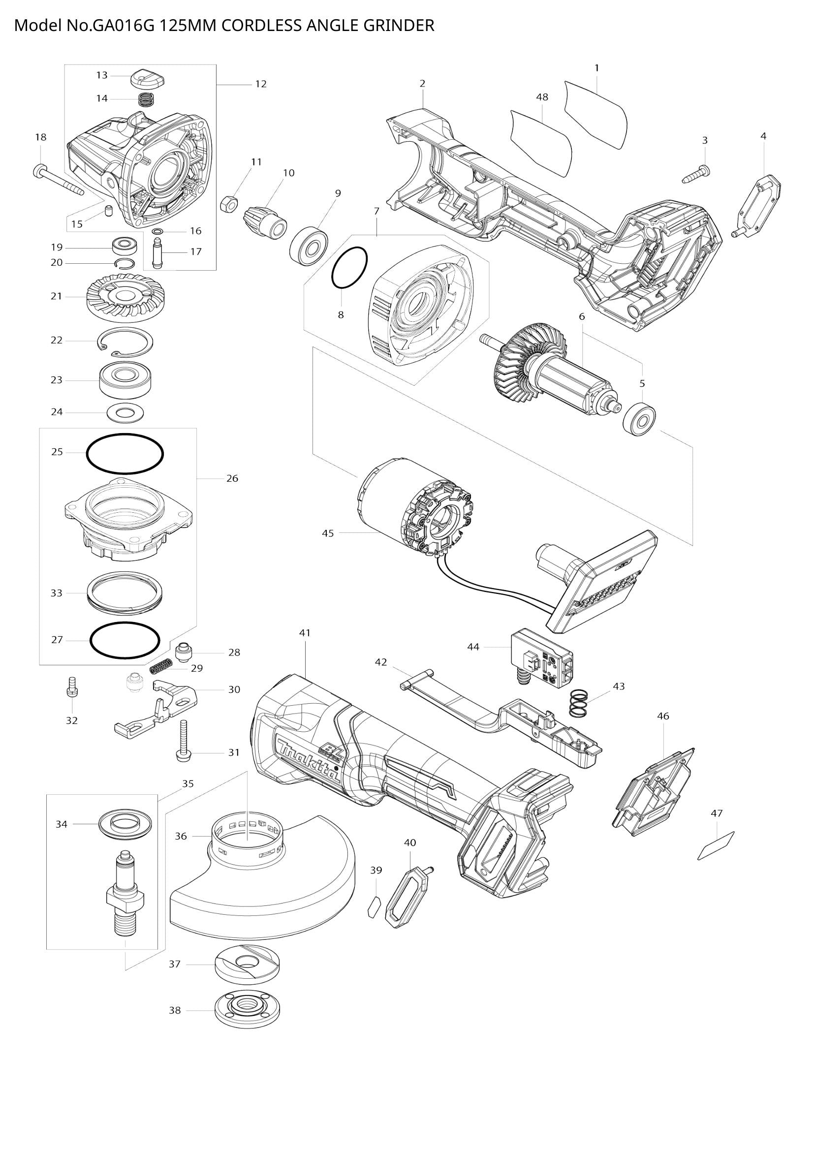GA016G exploded view