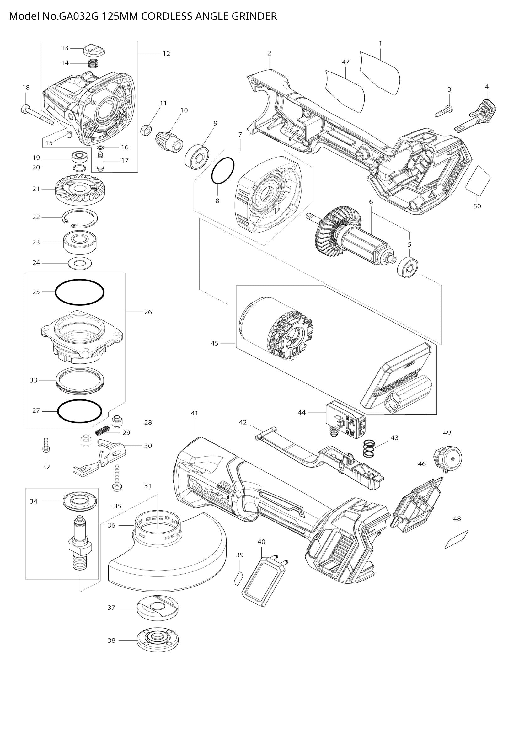 GA032G exploded view
