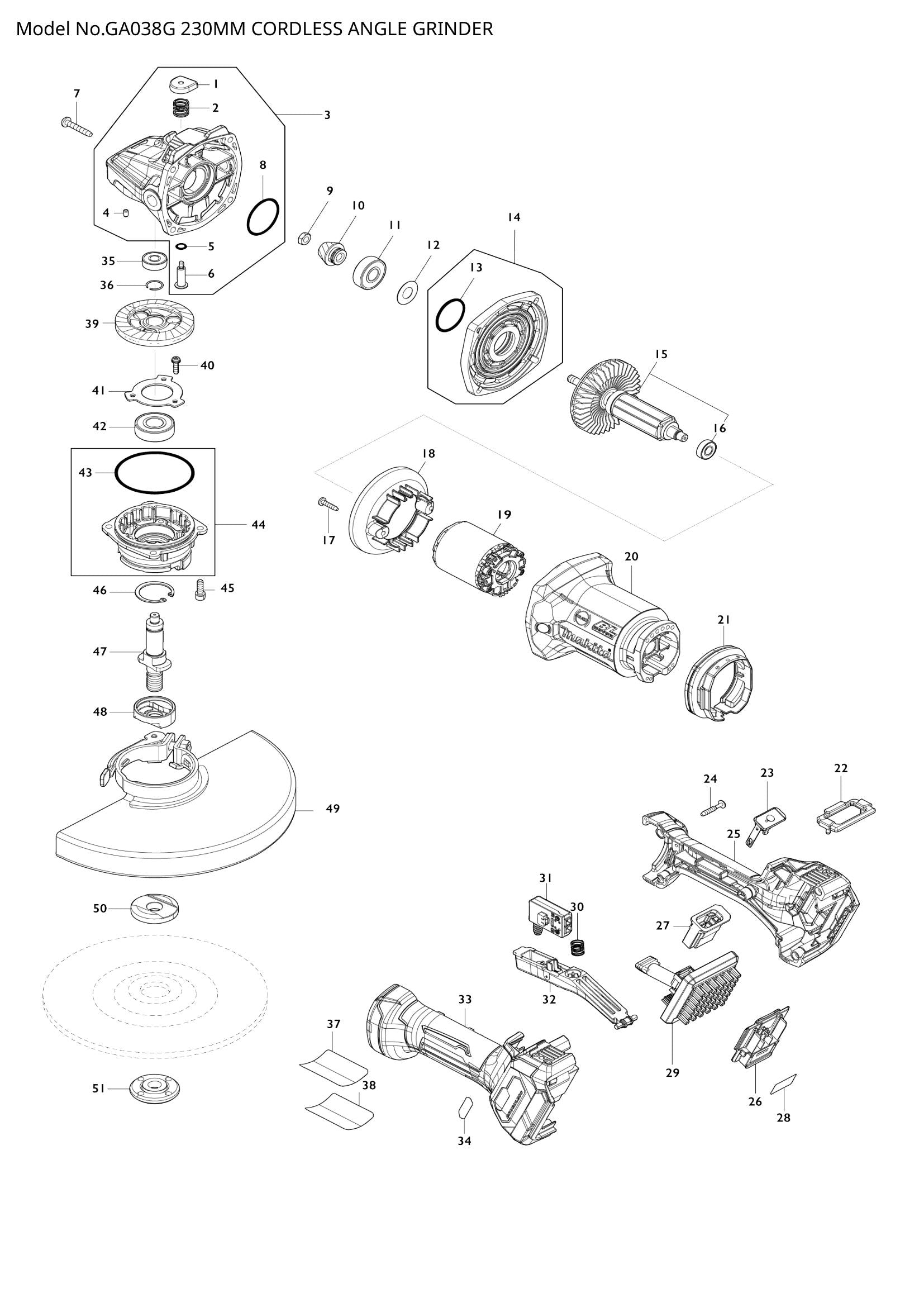 GA038G exploded view