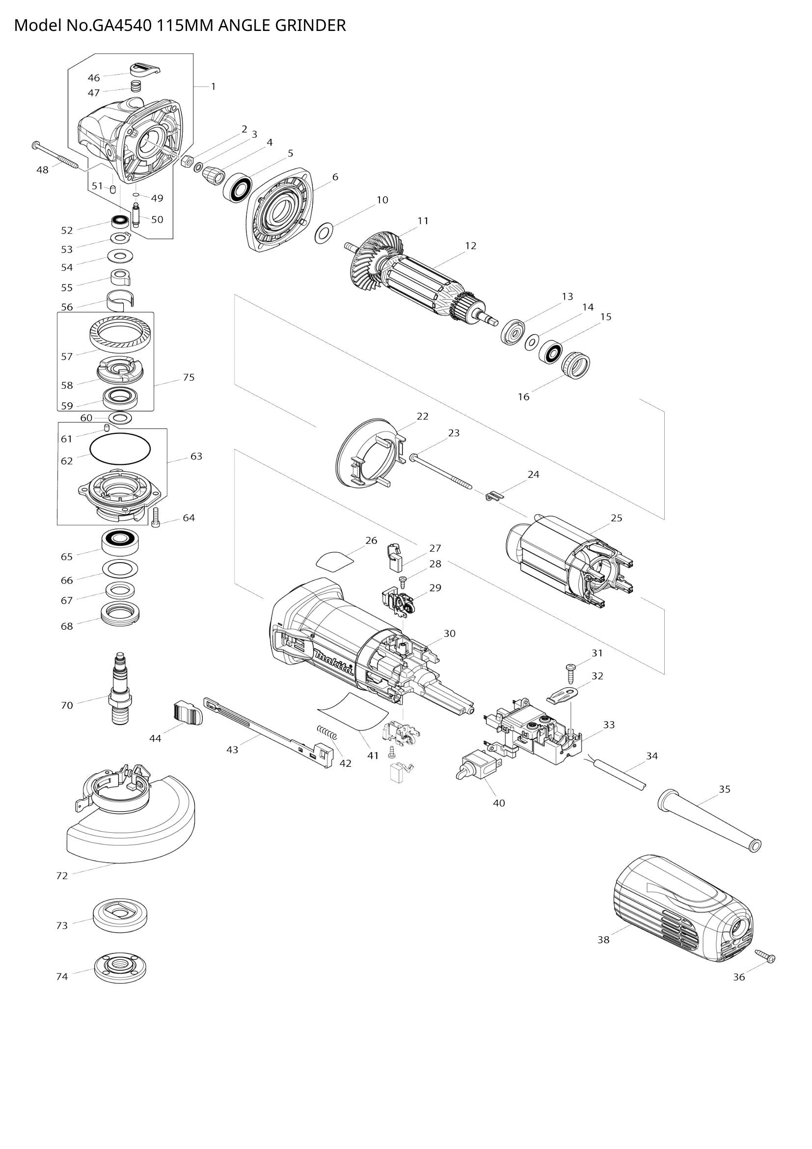 GA4540 exploded view