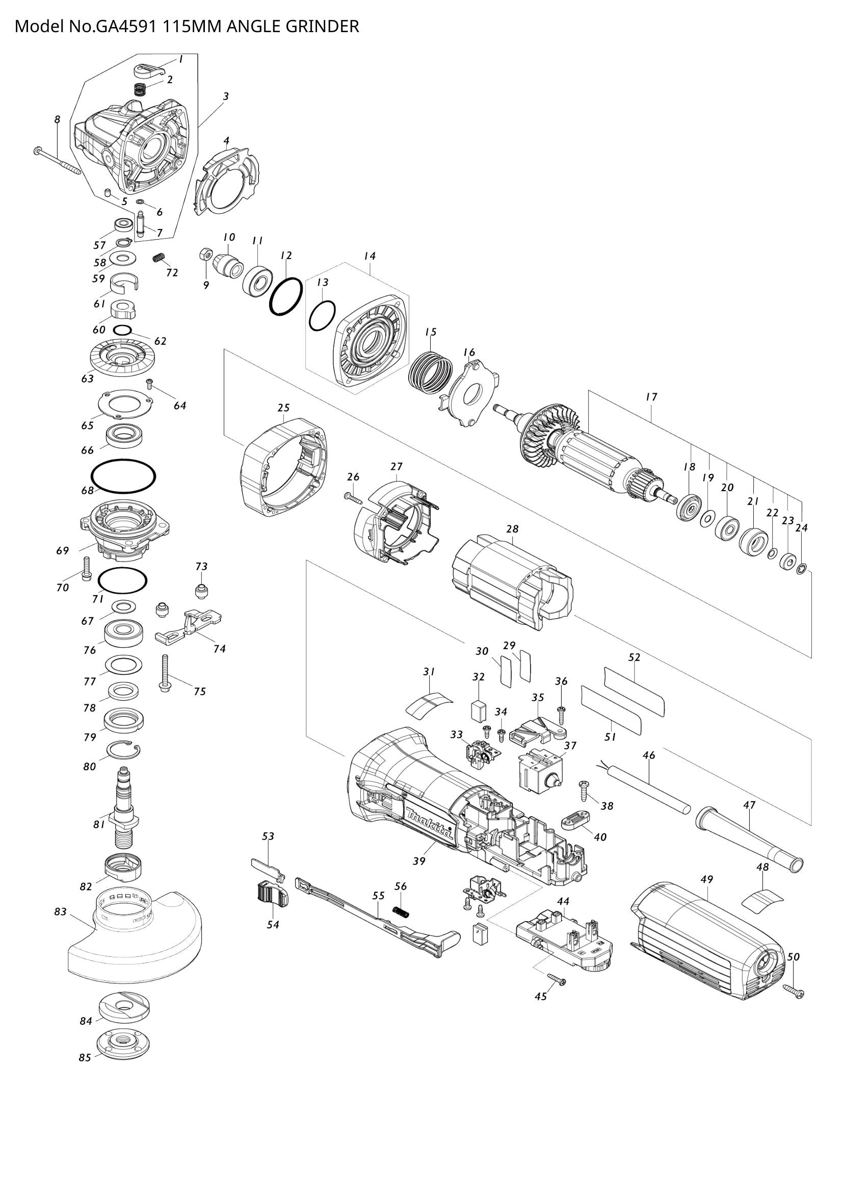 GA4591 exploded view