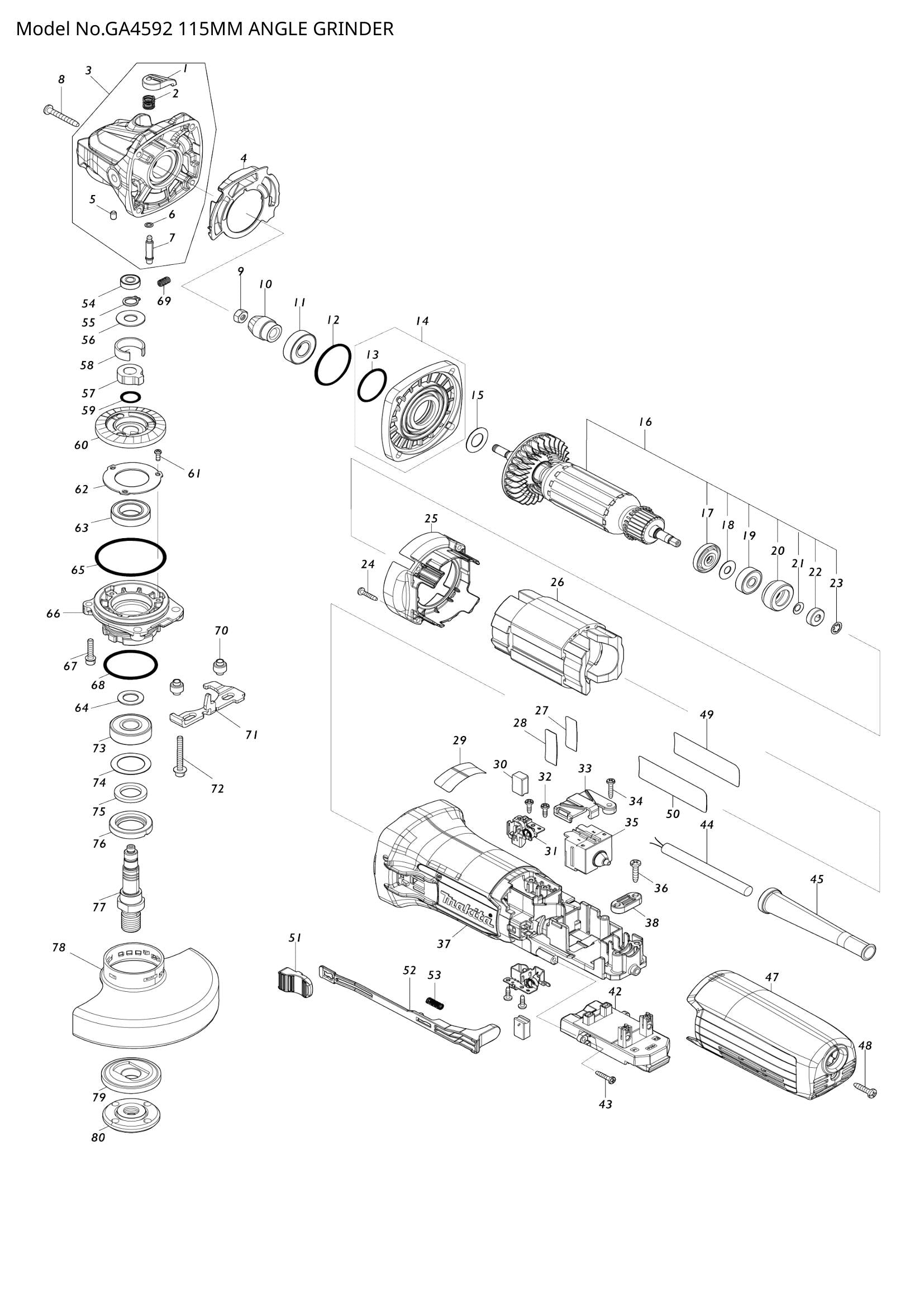 GA4592 exploded view