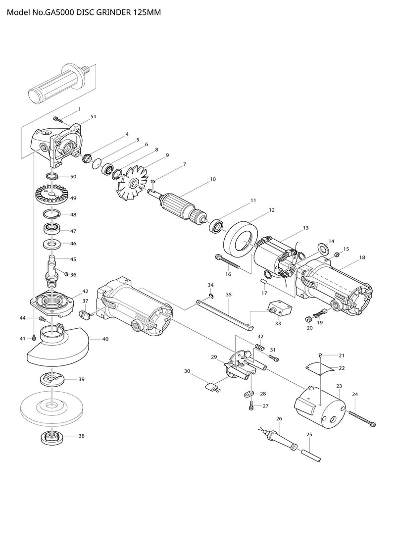 GA5000 exploded view