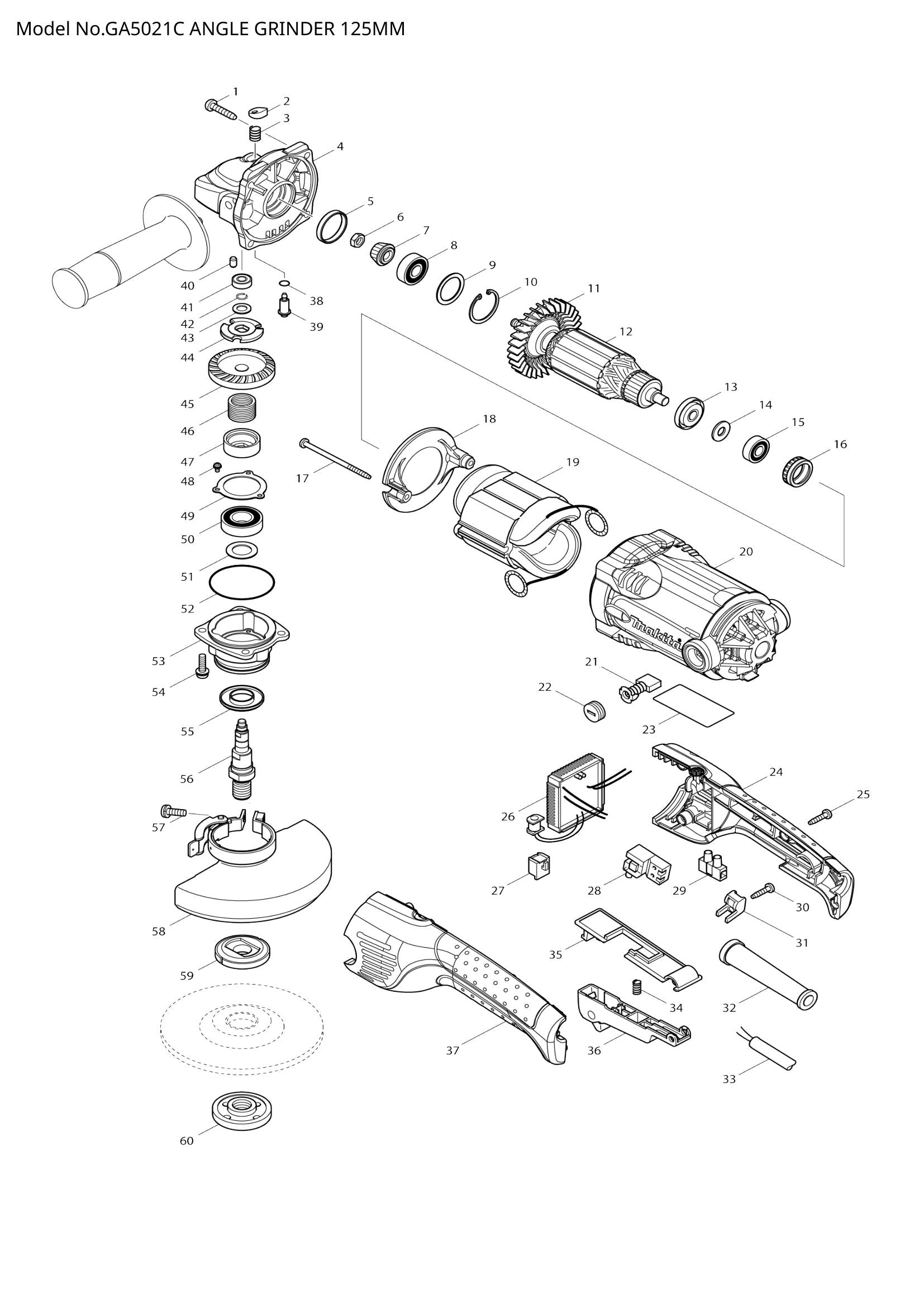 GA5021C exploded view