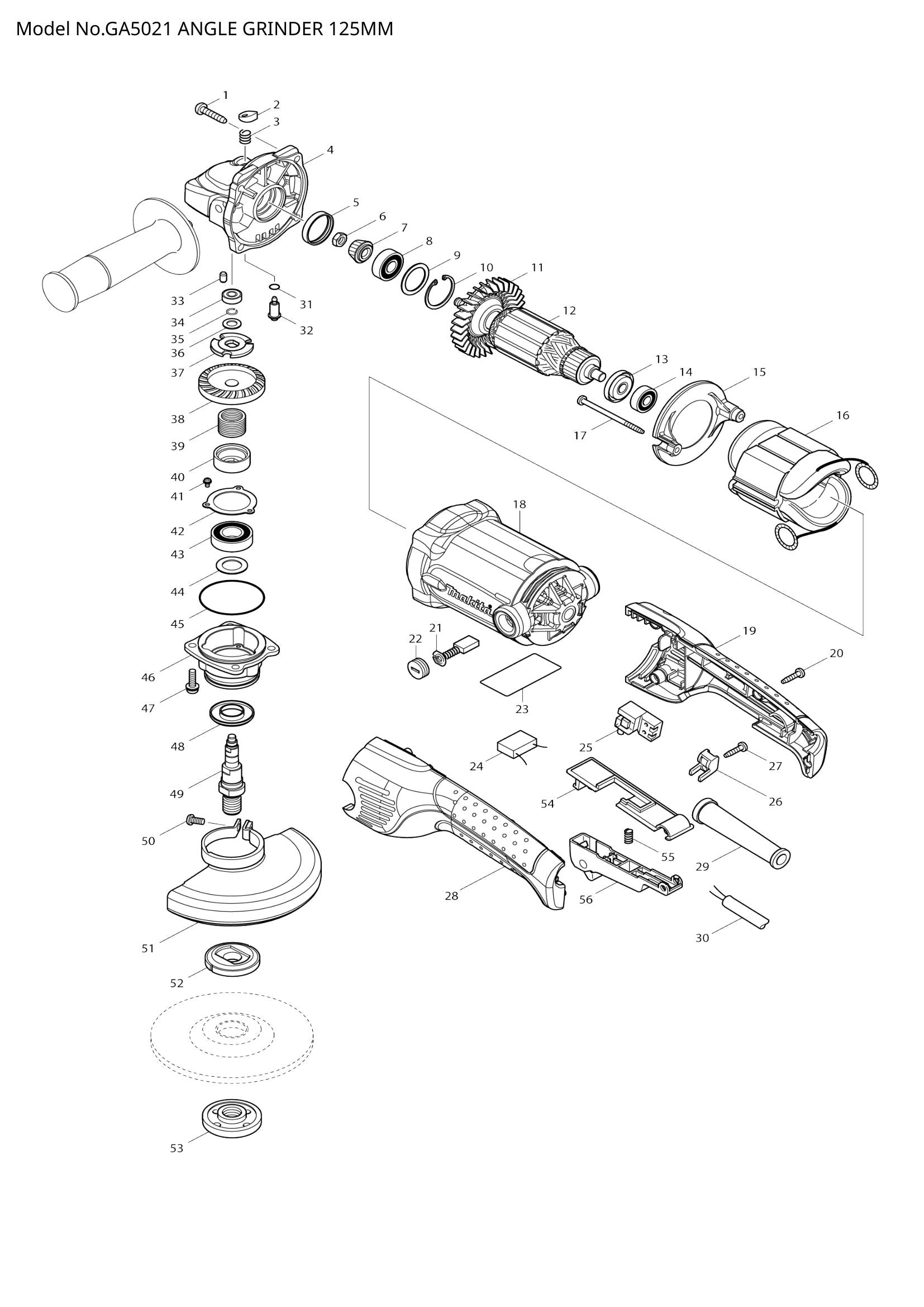 GA5021 exploded view