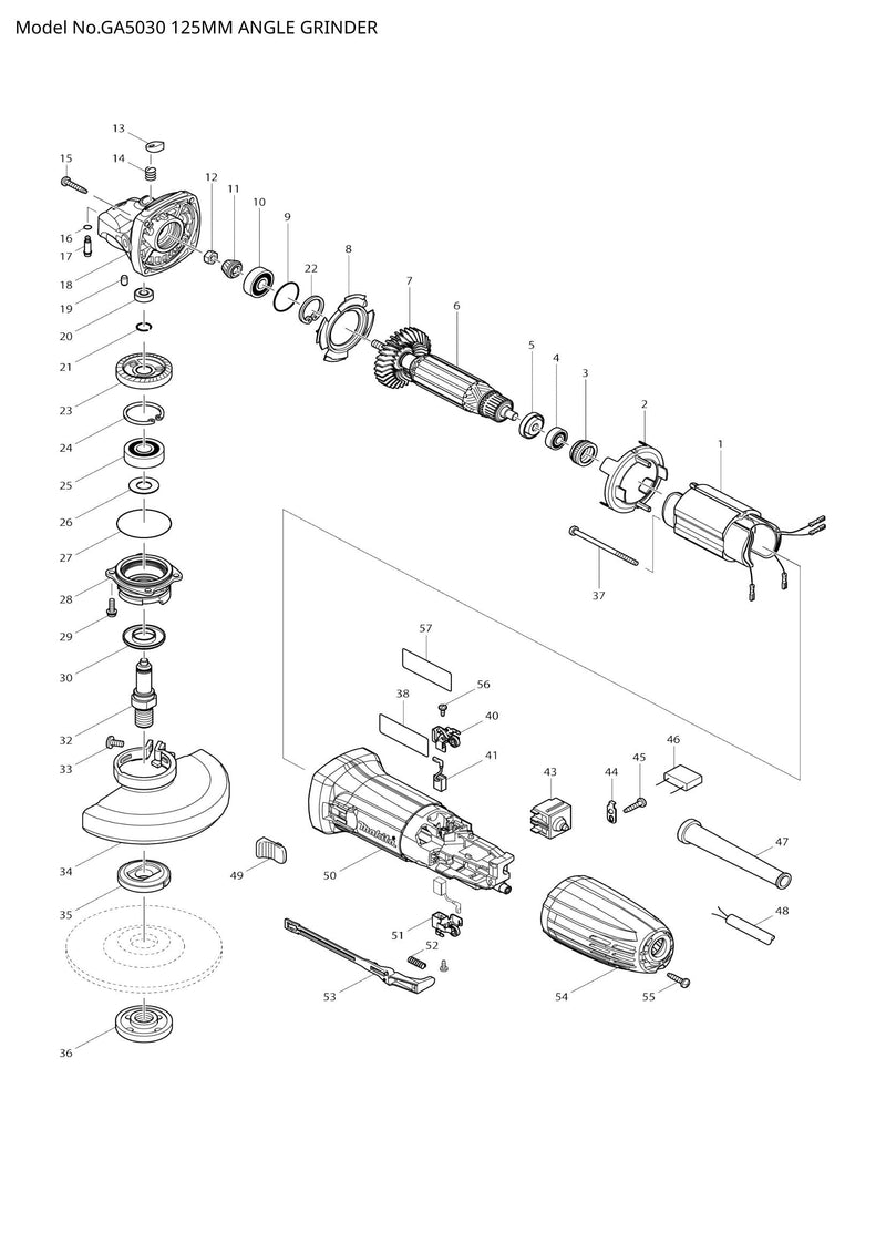 GA5030 exploded view