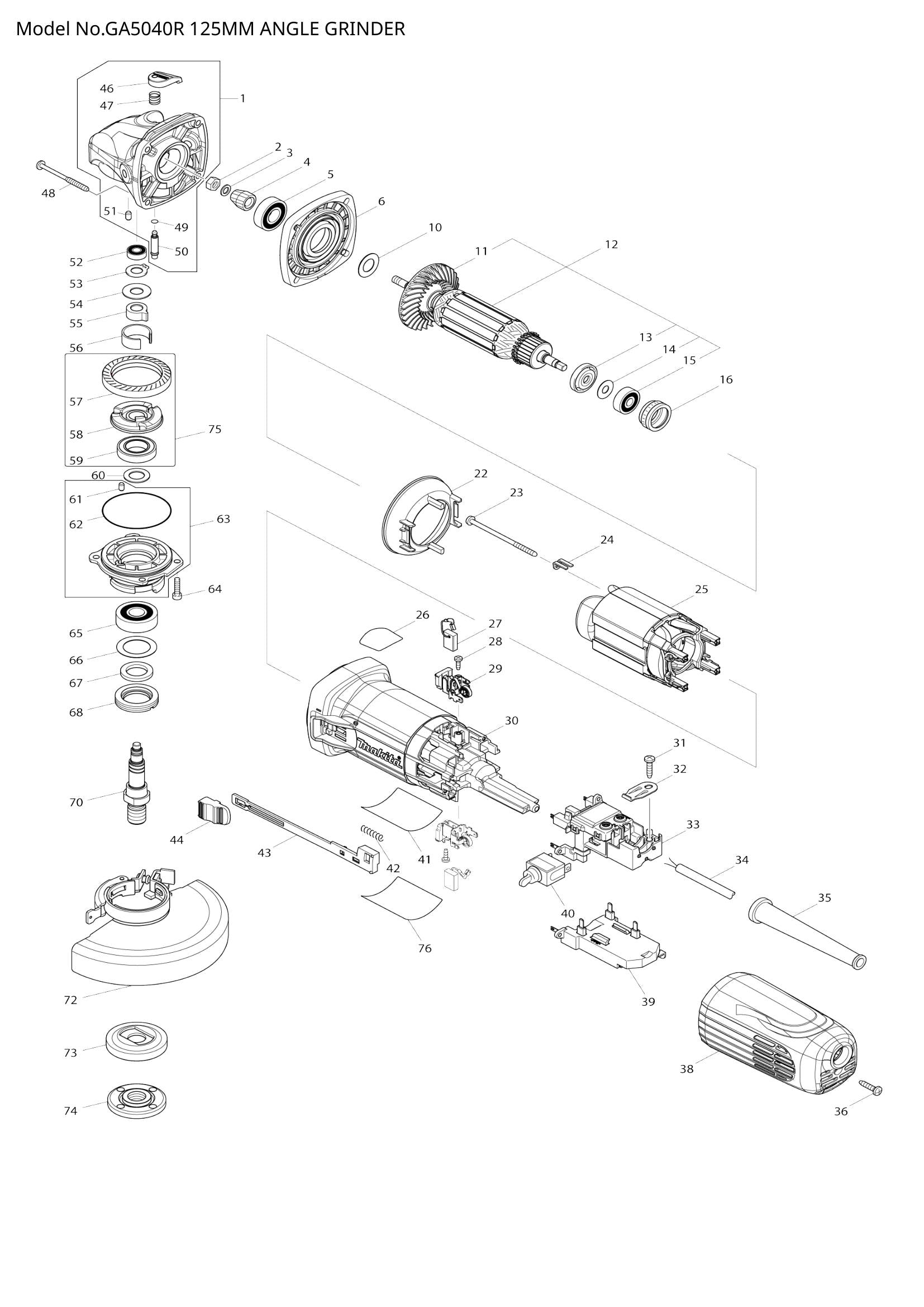 GA5040R exploded view
