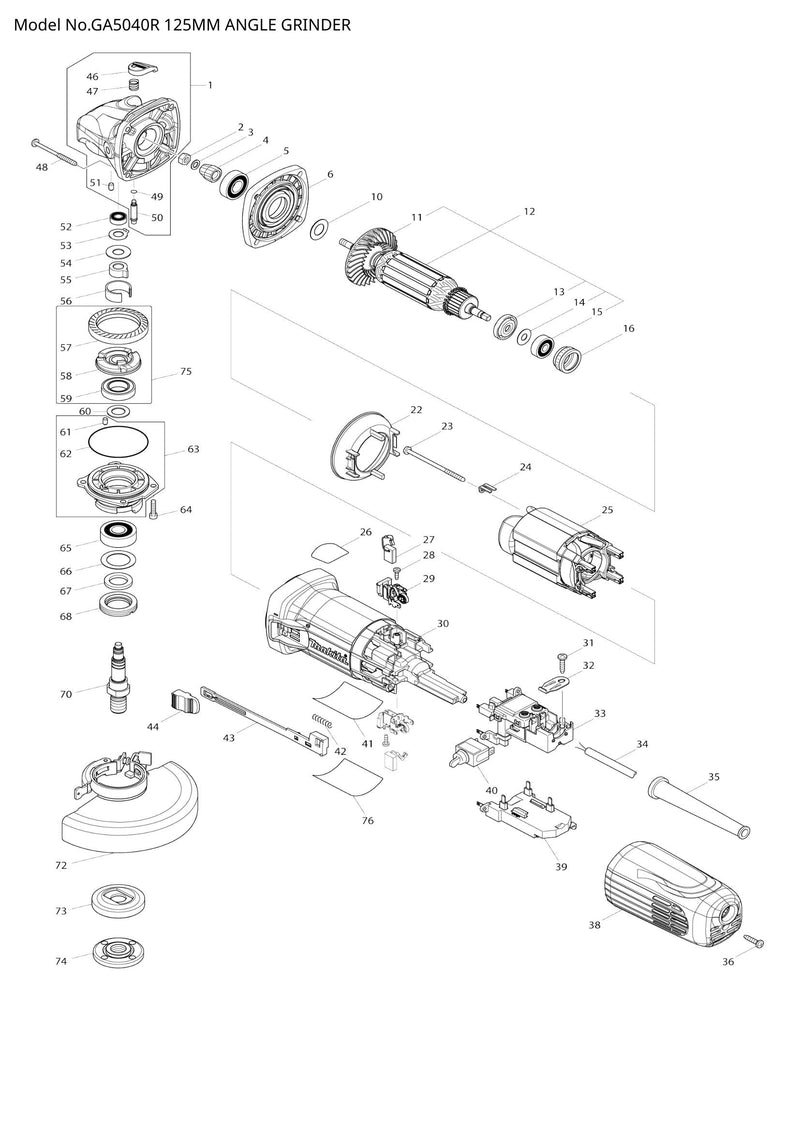 GA5040R exploded view