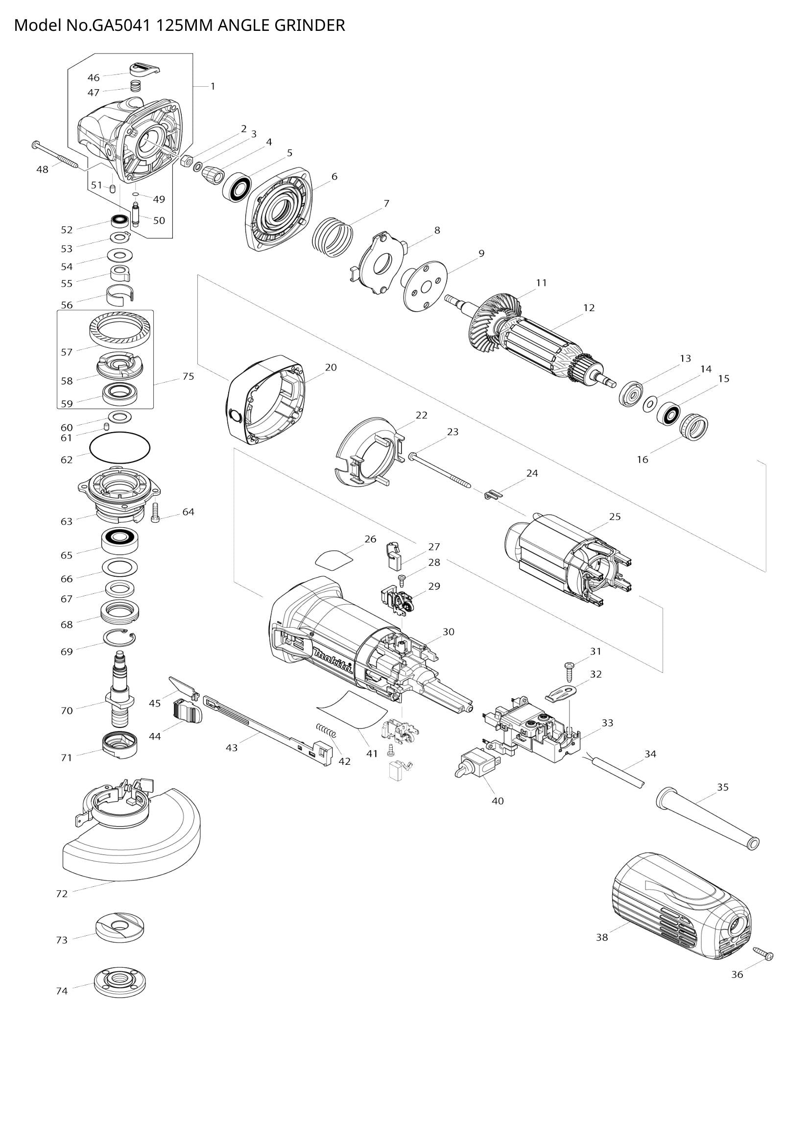GA5041 exploded view