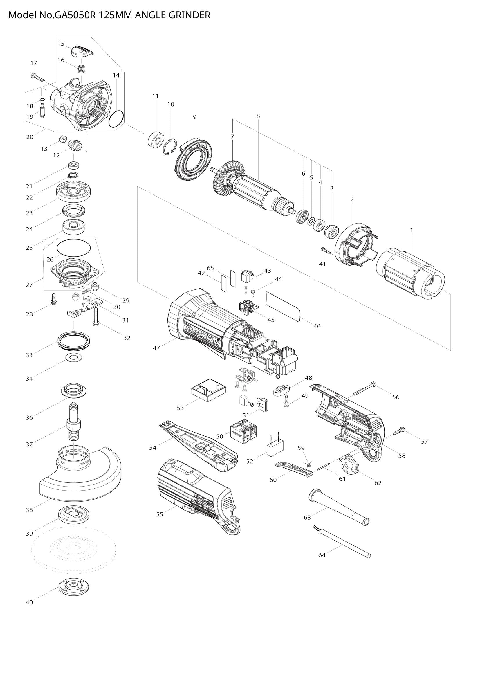 GA5050R exploded view