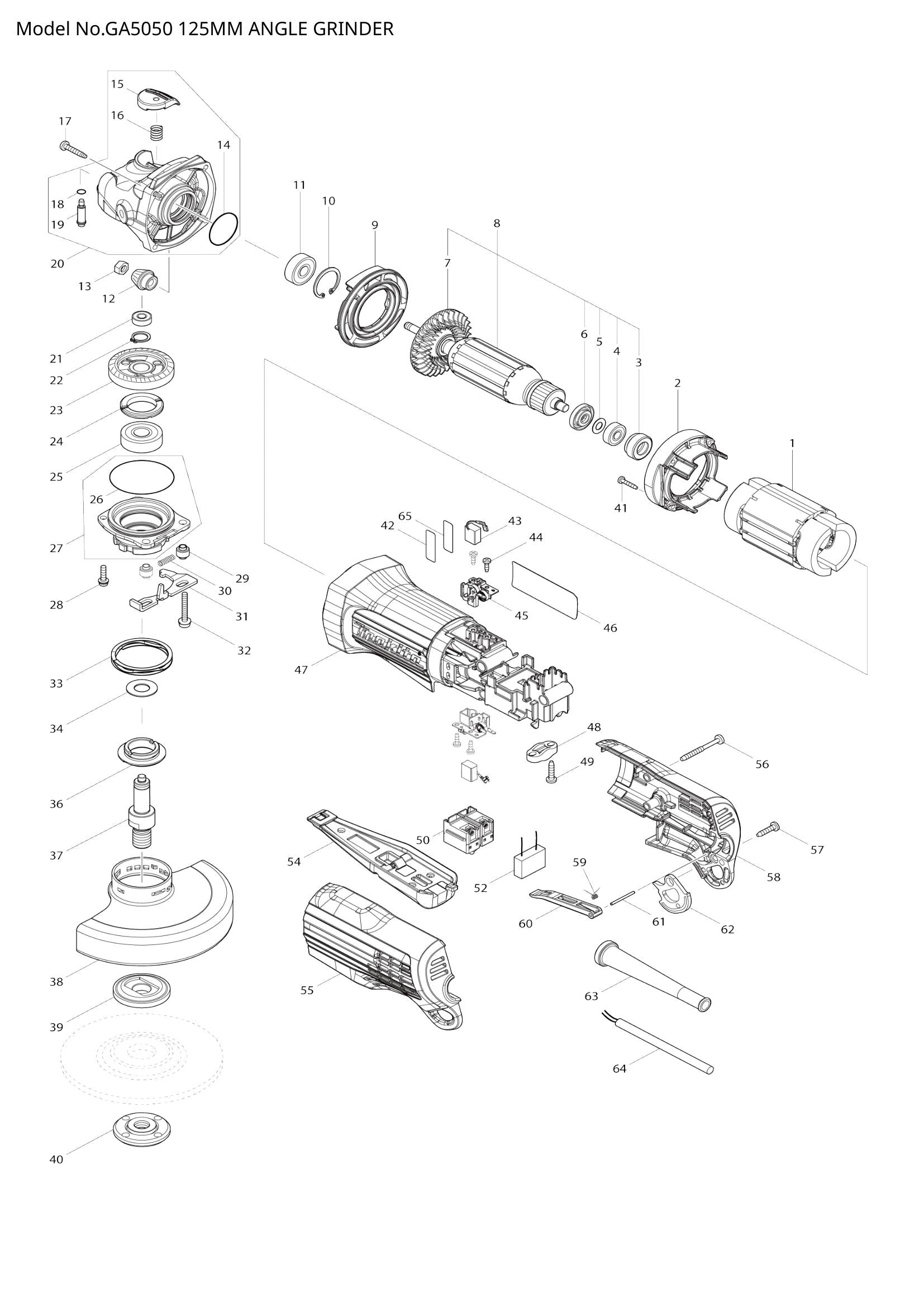GA5050 exploded view