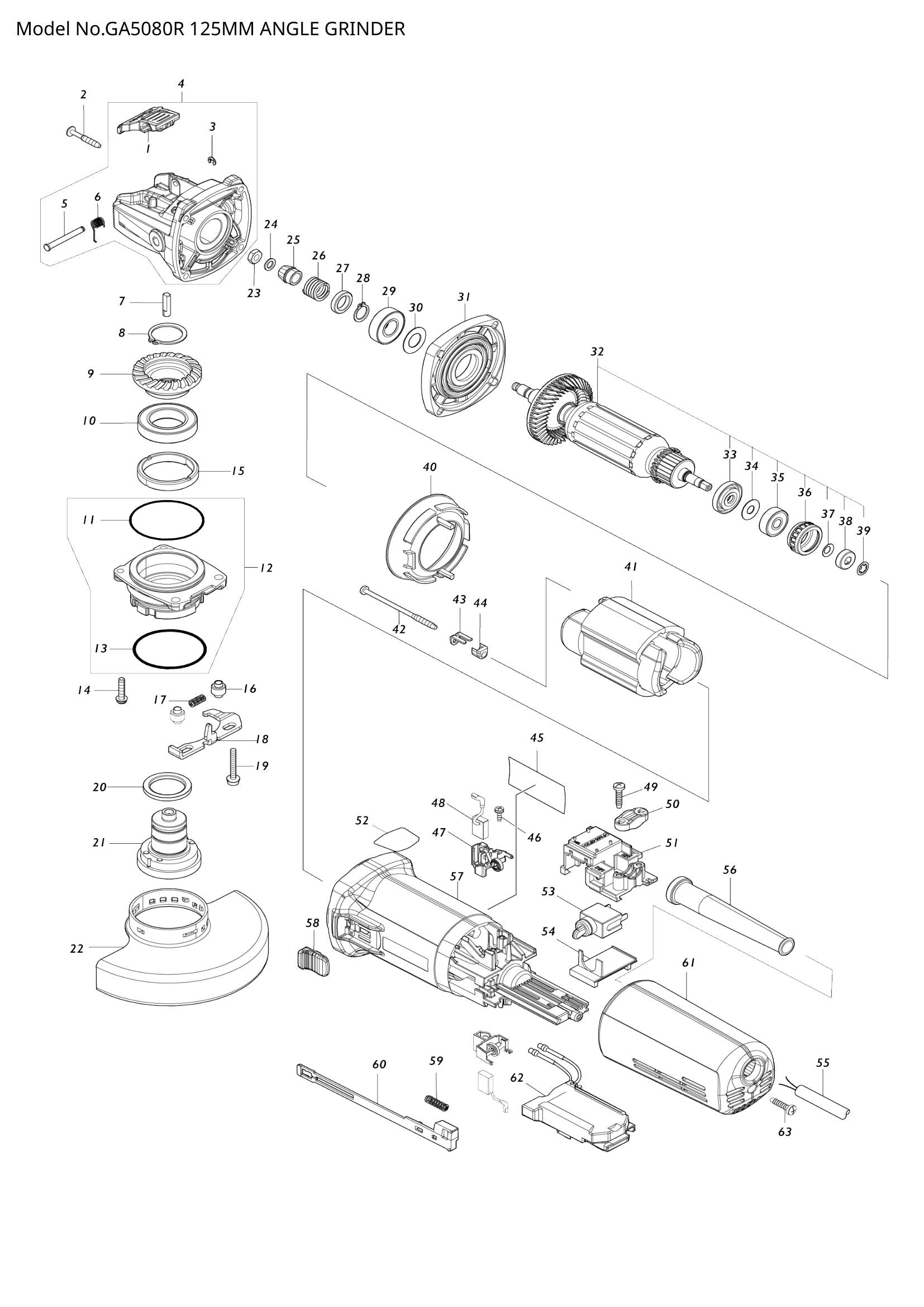 GA5080R exploded view