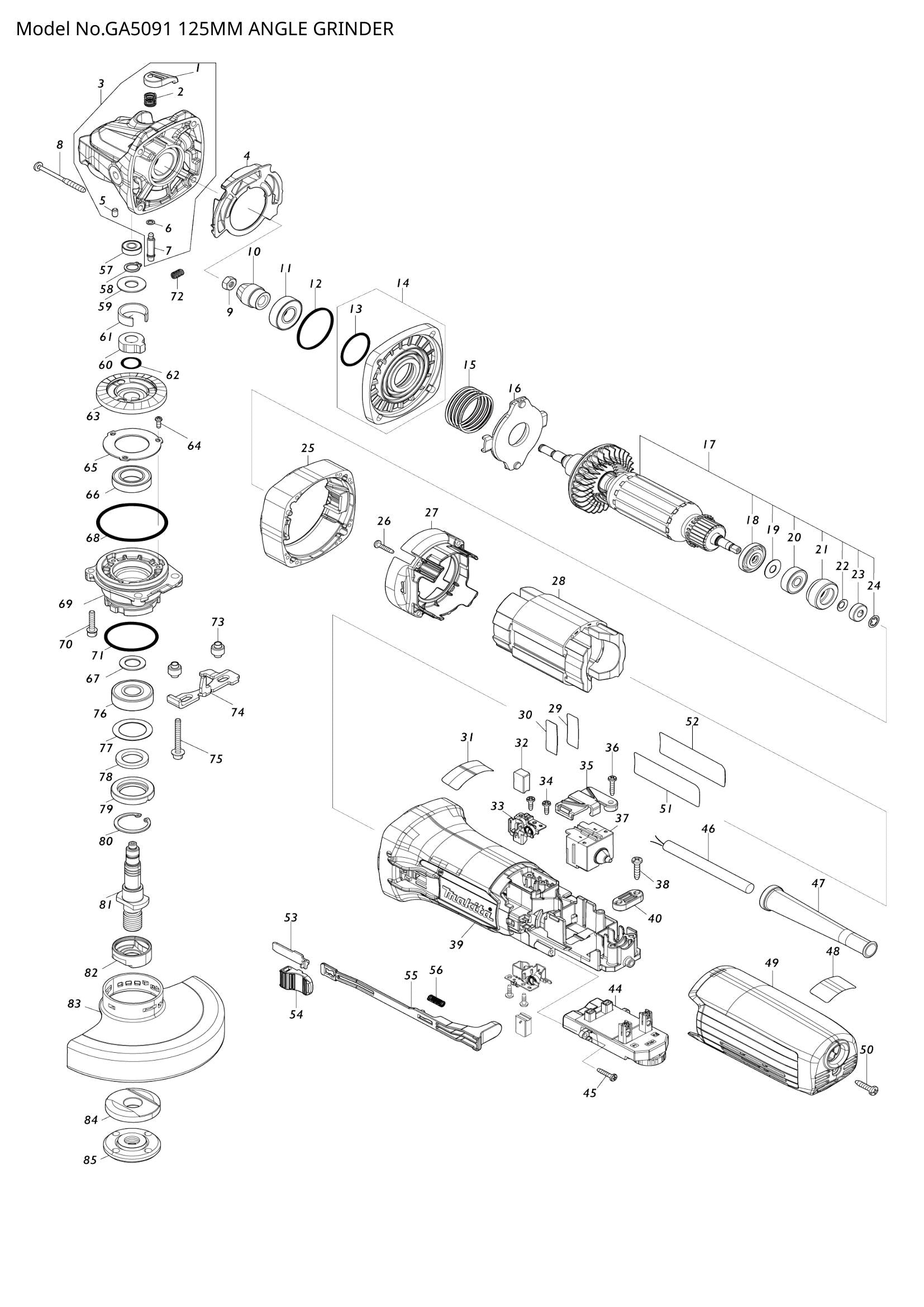 GA5091 exploded view