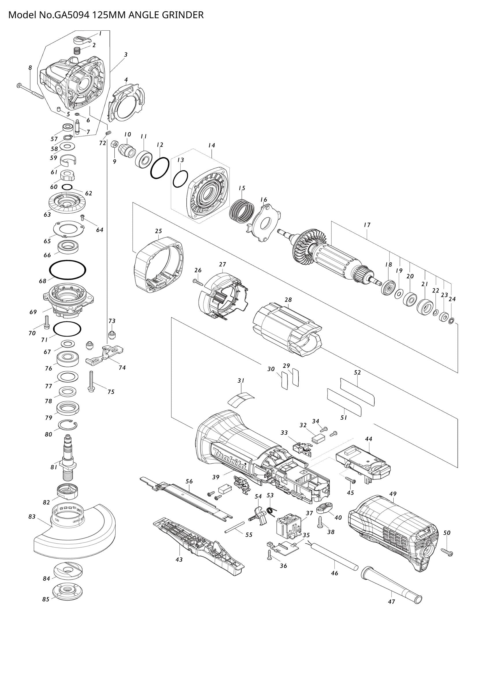 GA5094 exploded view