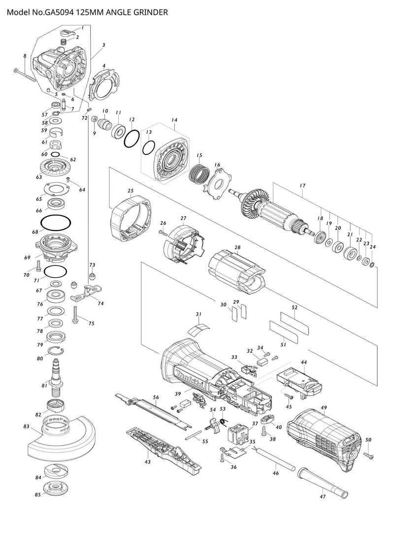GA5094 exploded view