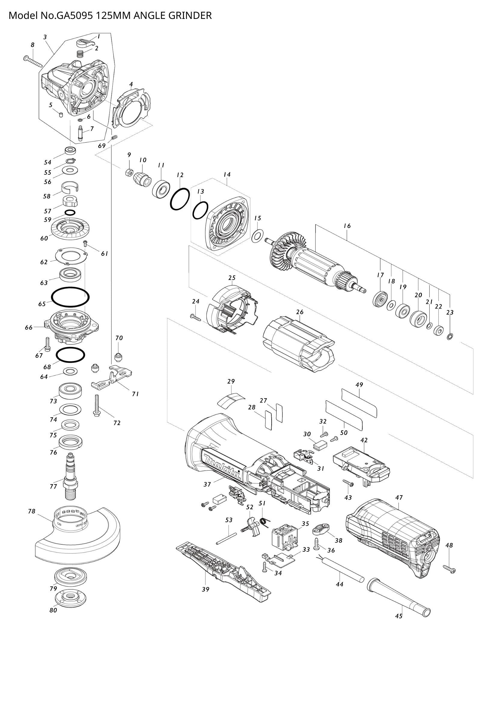 GA5095 exploded view