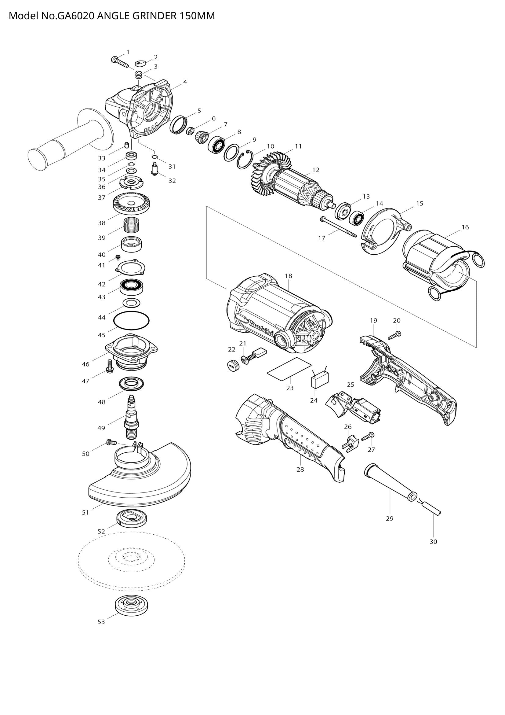 GA6020 exploded view