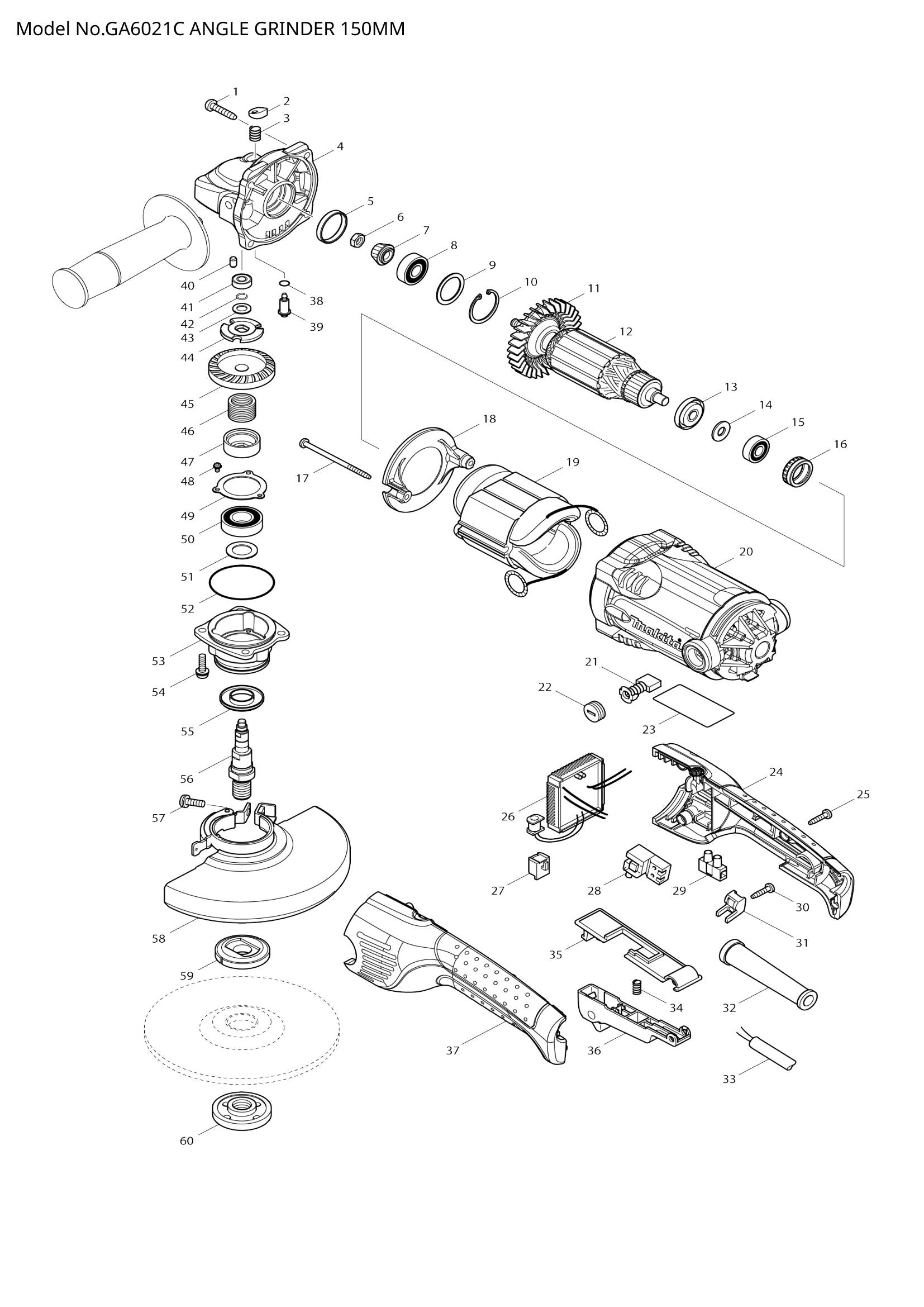 GA6021C exploded view