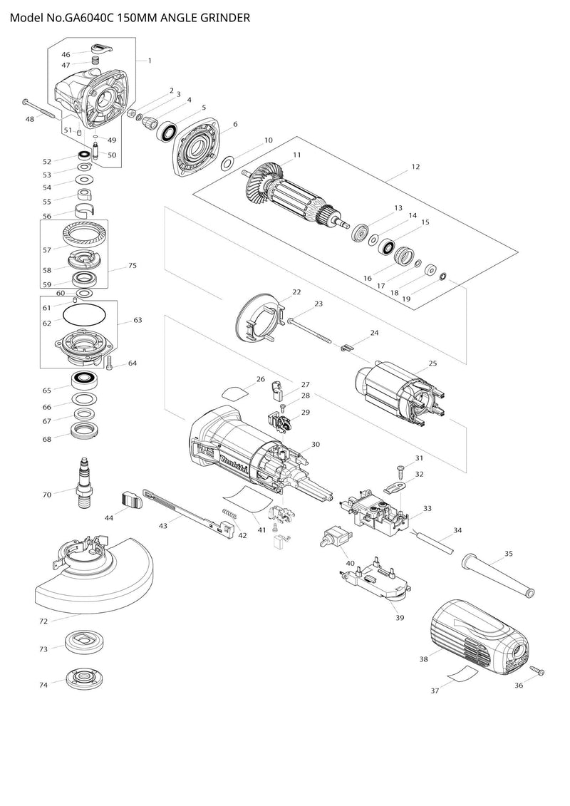 GA6040C exploded view
