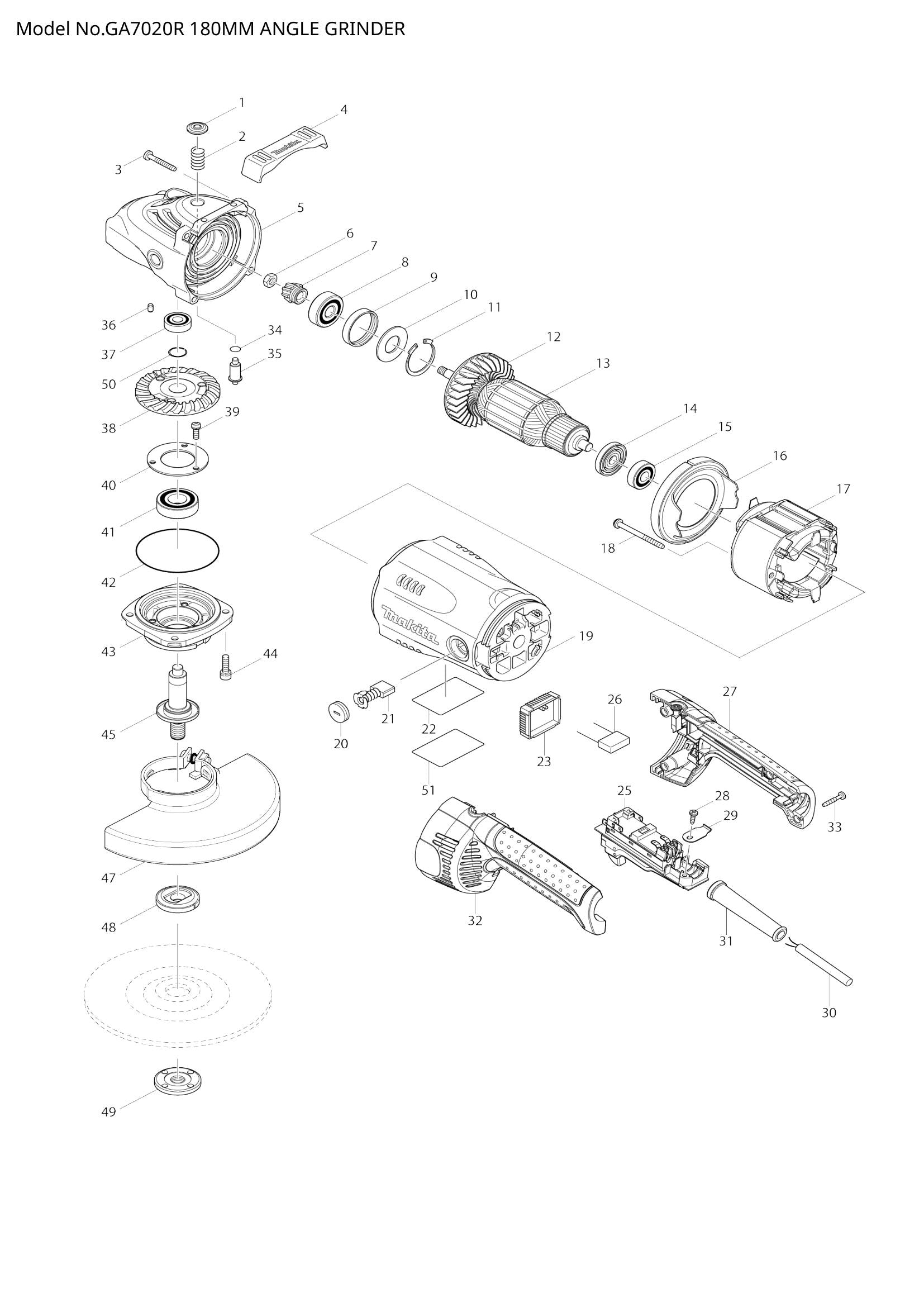 GA7020R exploded view