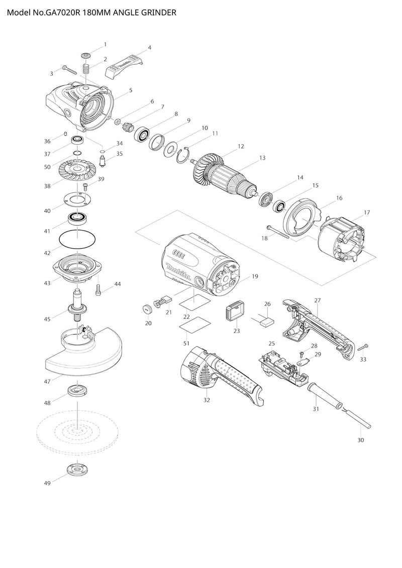 GA7020R exploded view