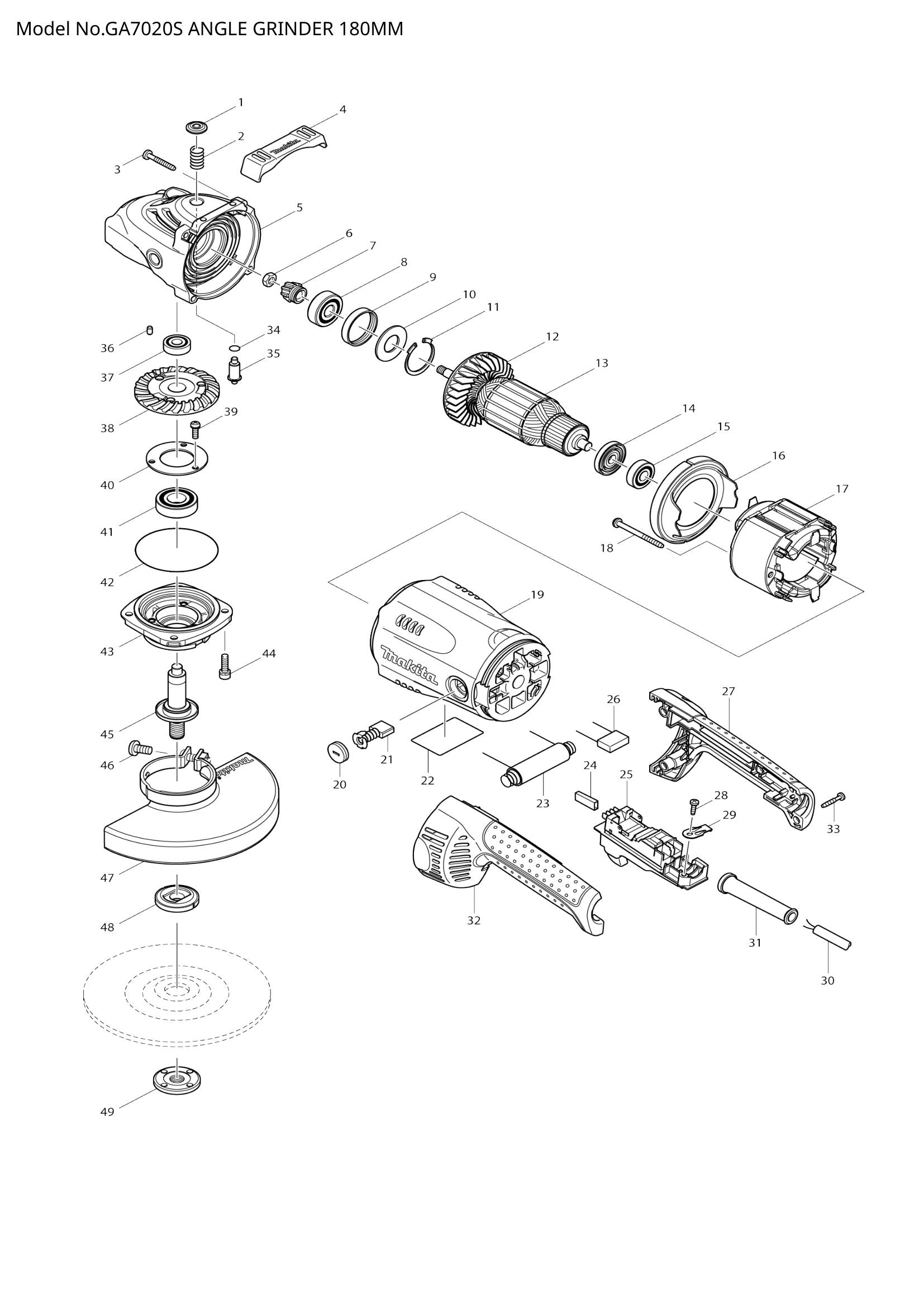 GA7020S exploded view
