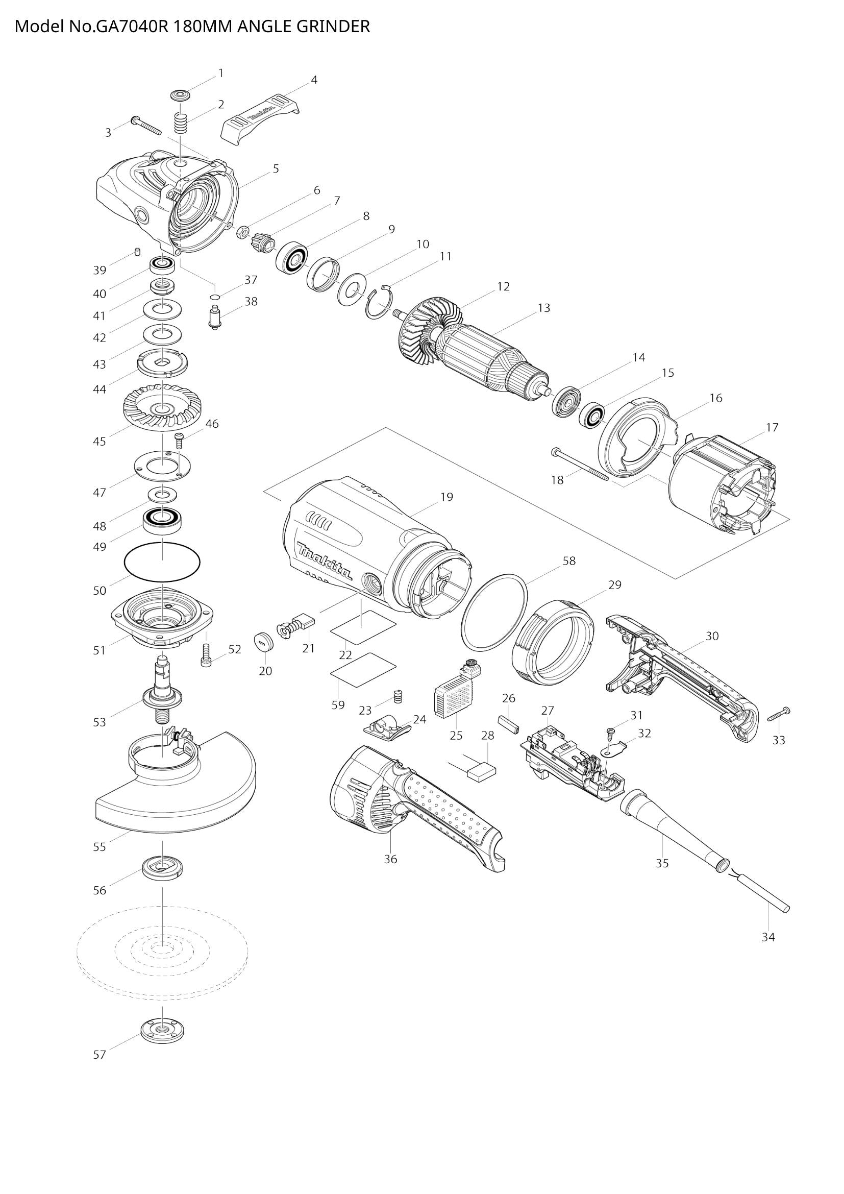 GA7040R exploded view