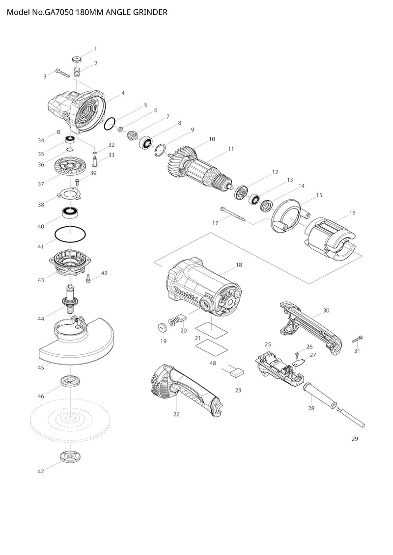 GA7050 exploded view
