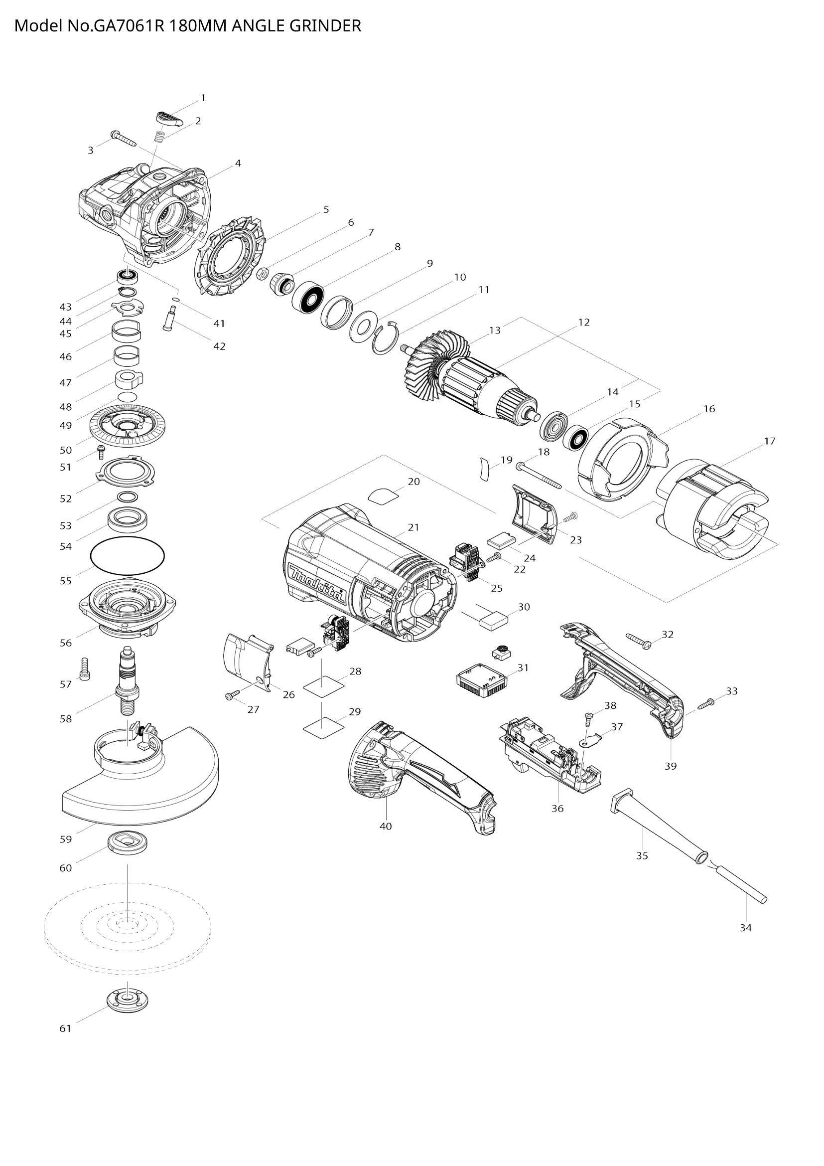 GA7061R exploded view