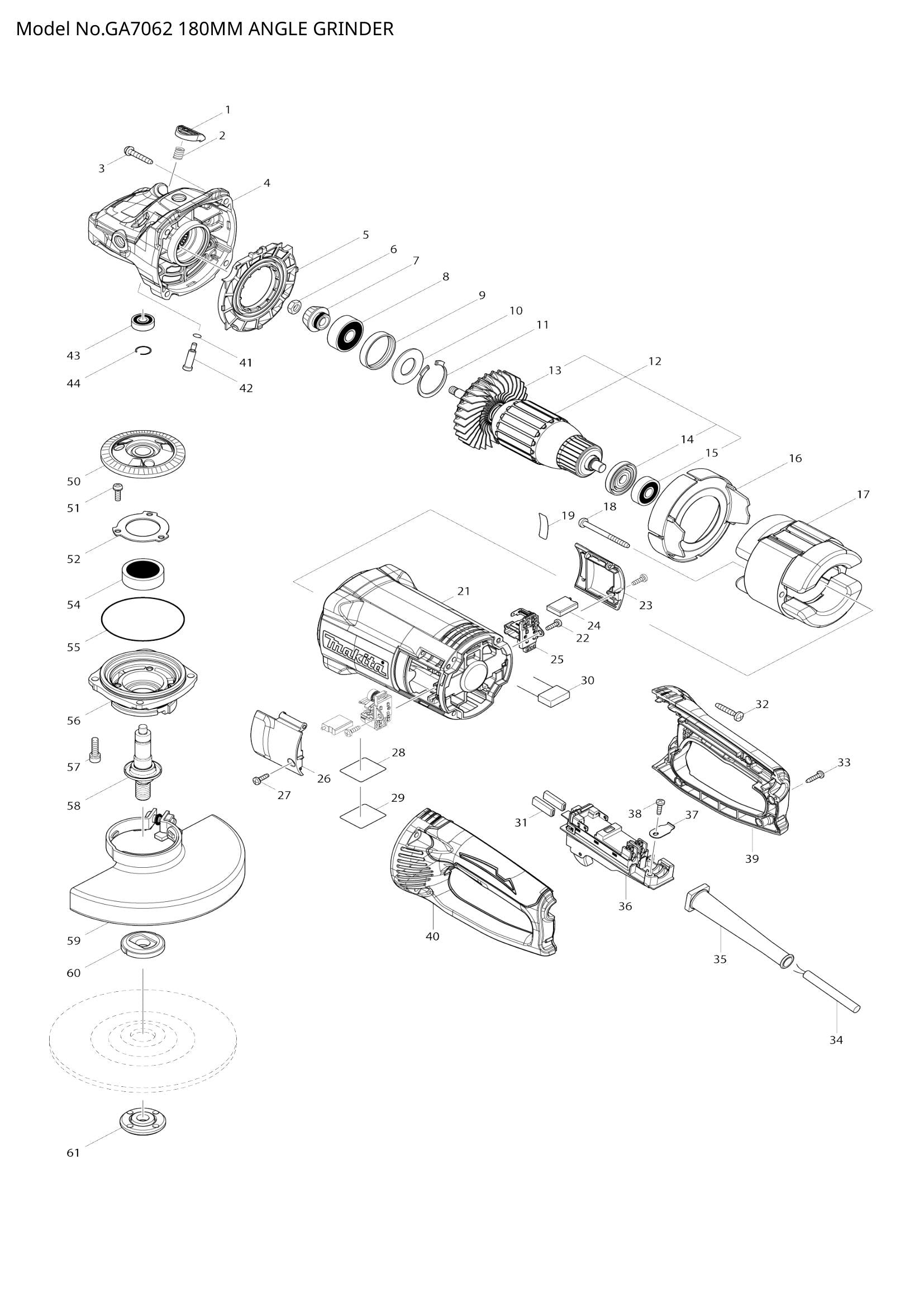 GA7062 exploded view