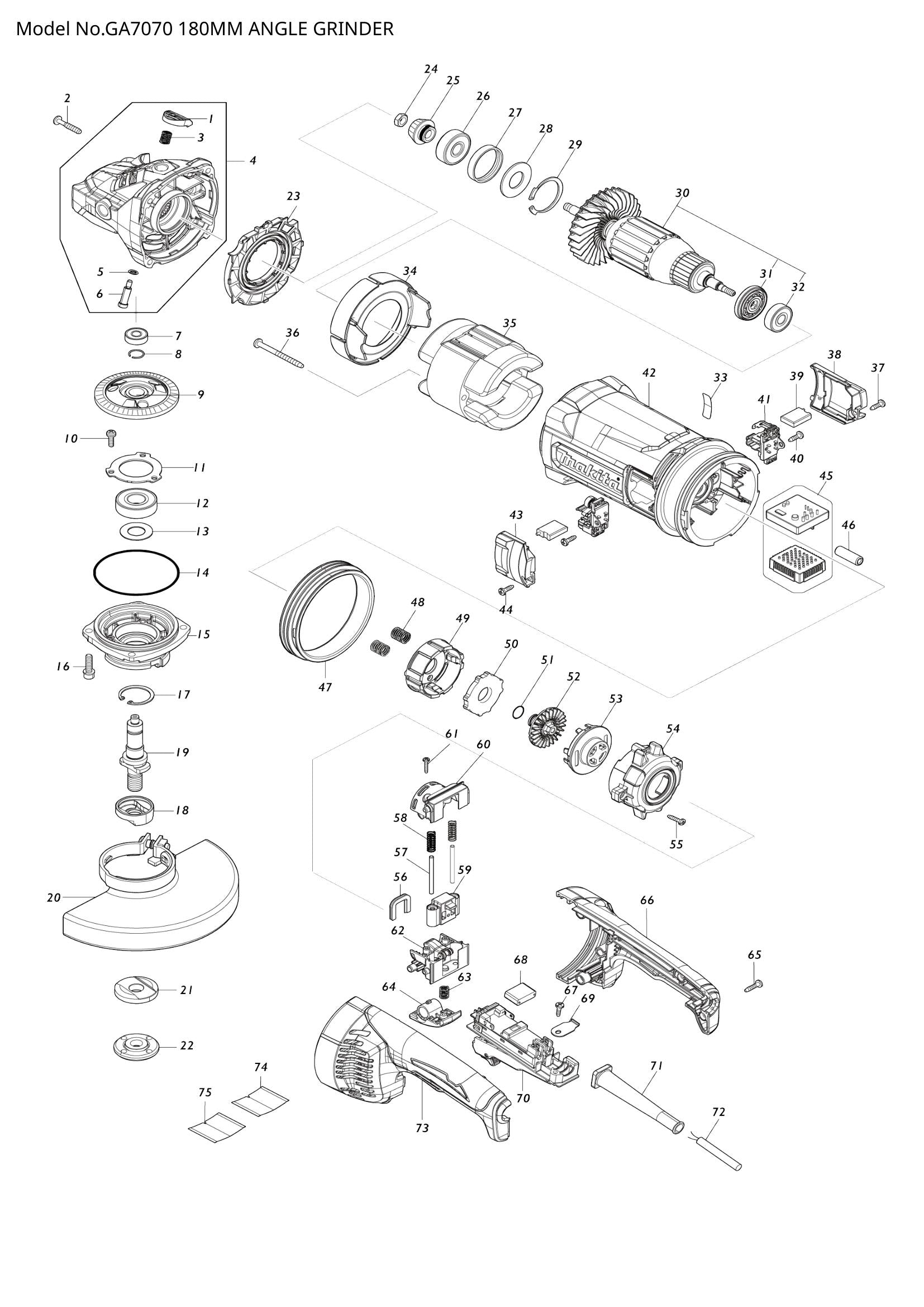 GA7070 exploded view