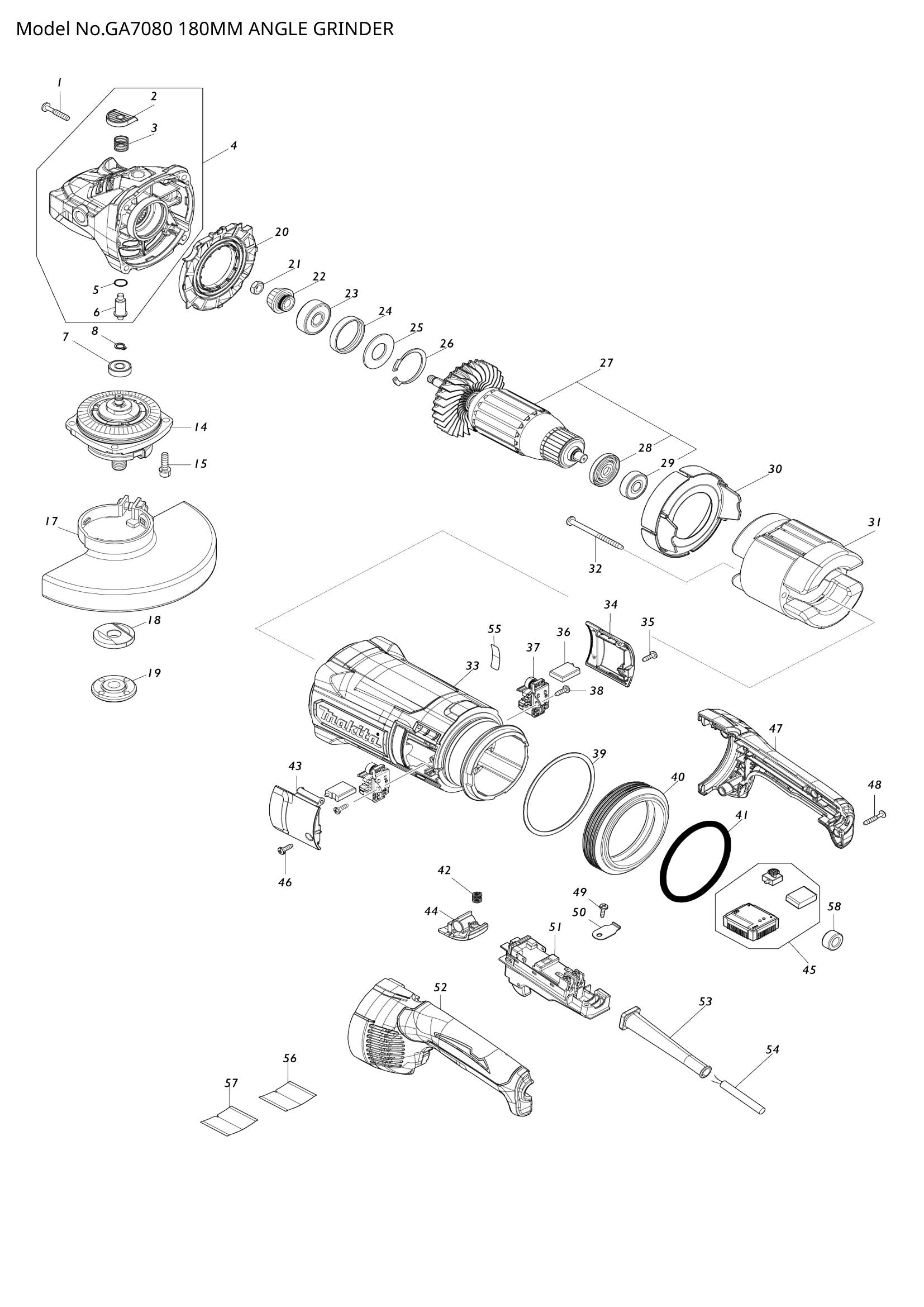 GA7080 exploded view