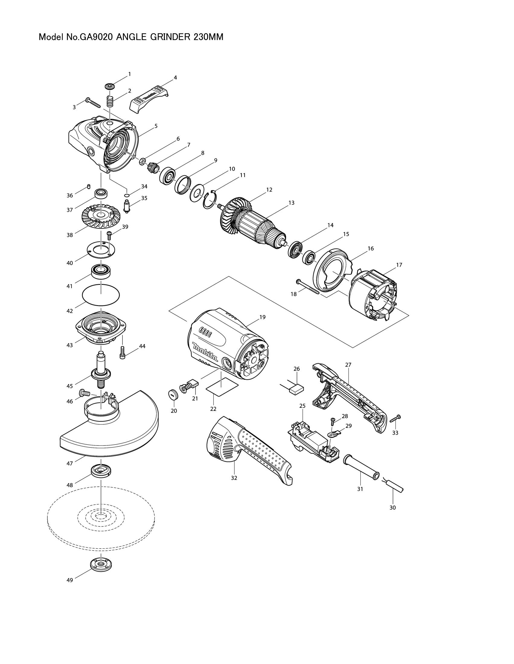 GA9020 exploded view