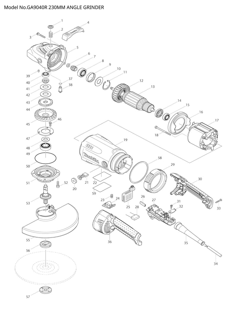 GA9040R exploded view