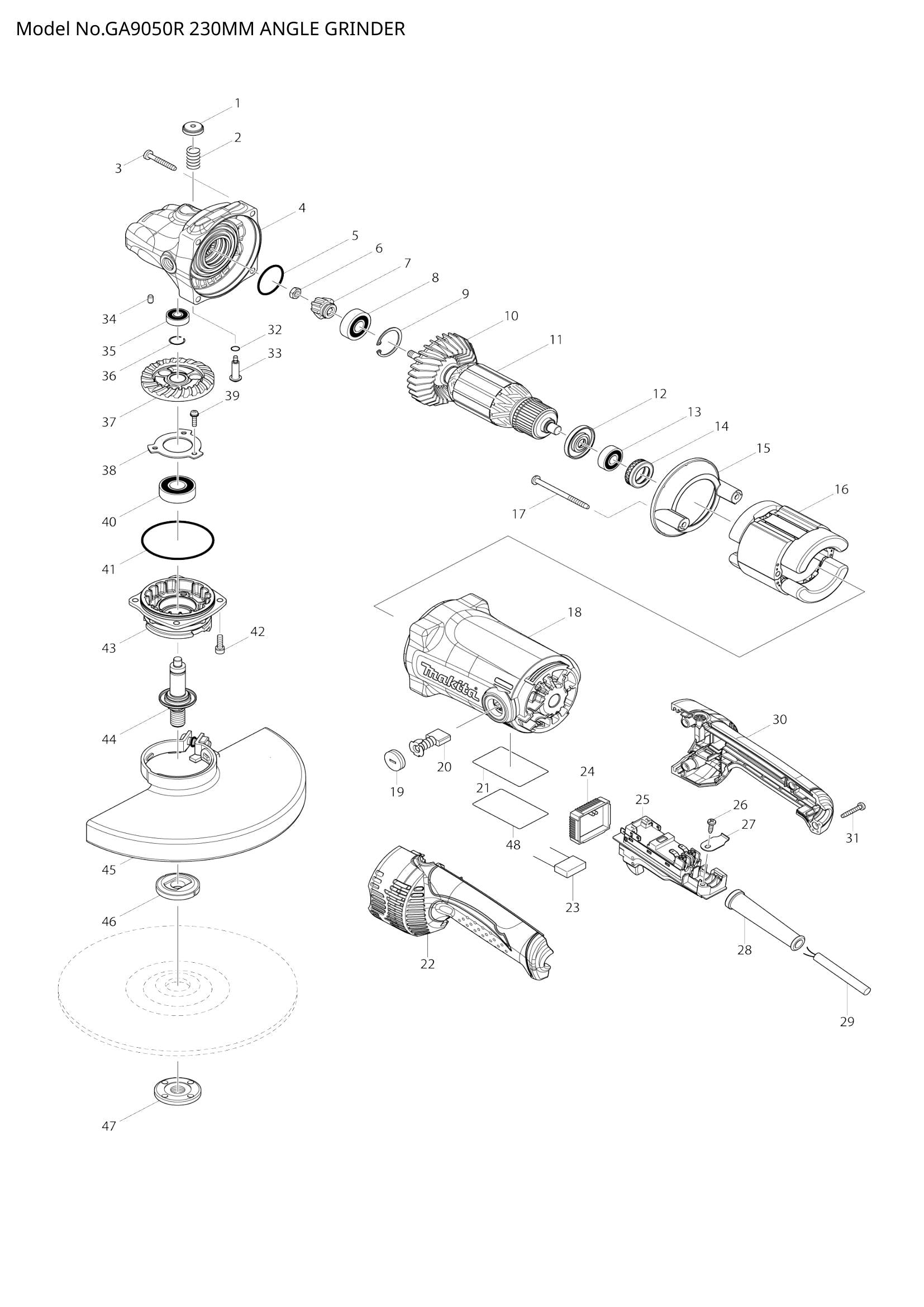 GA9050R exploded view