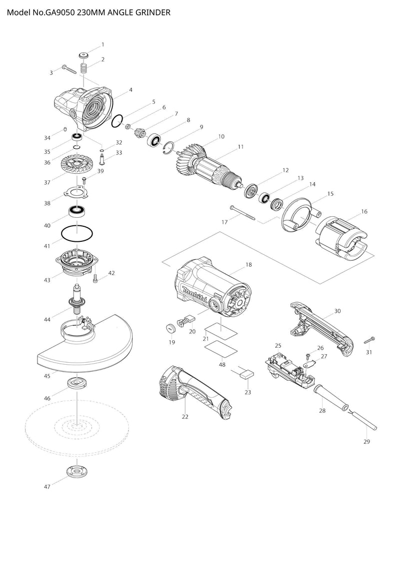 GA9050 exploded view