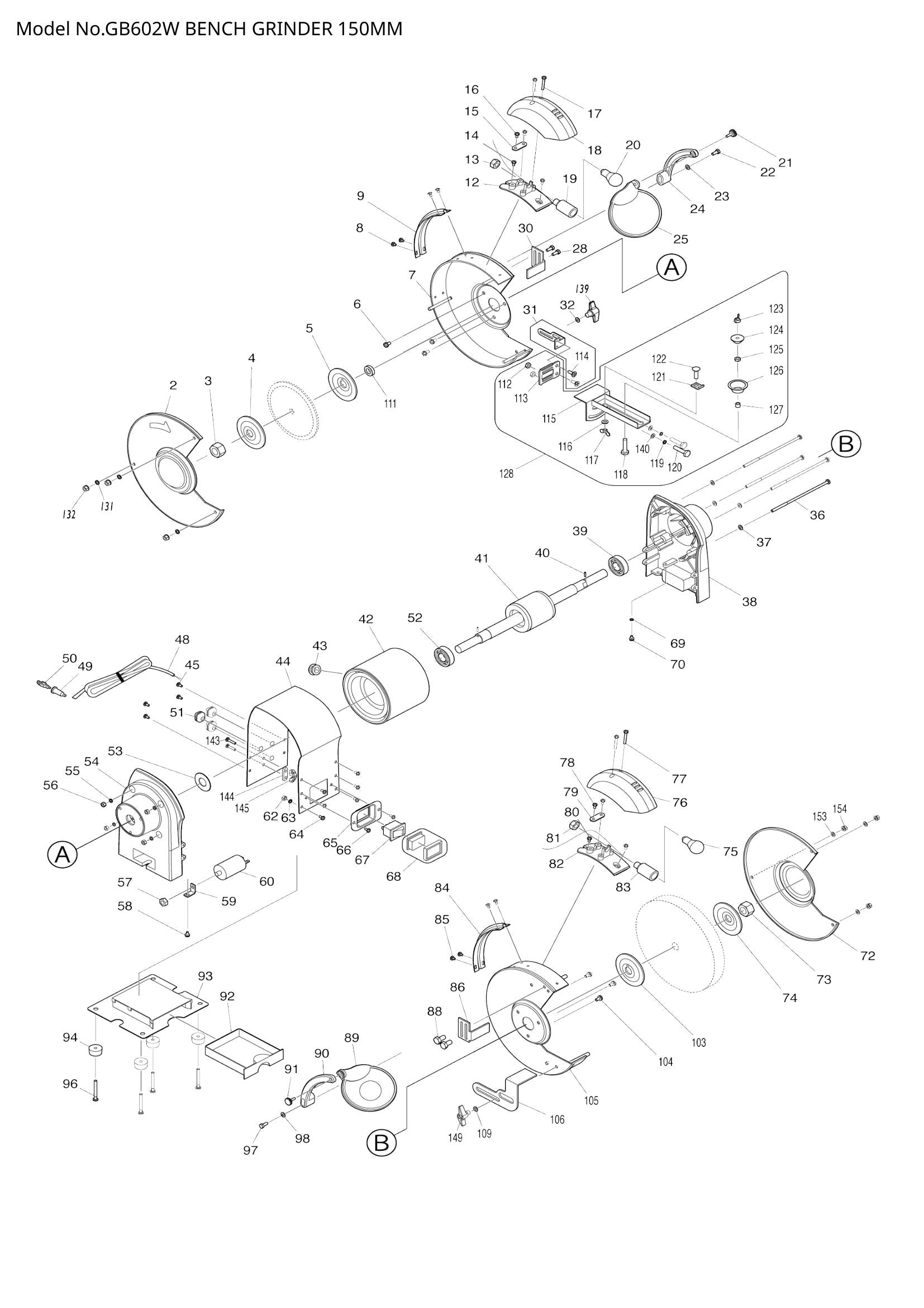 GB602W exploded view
