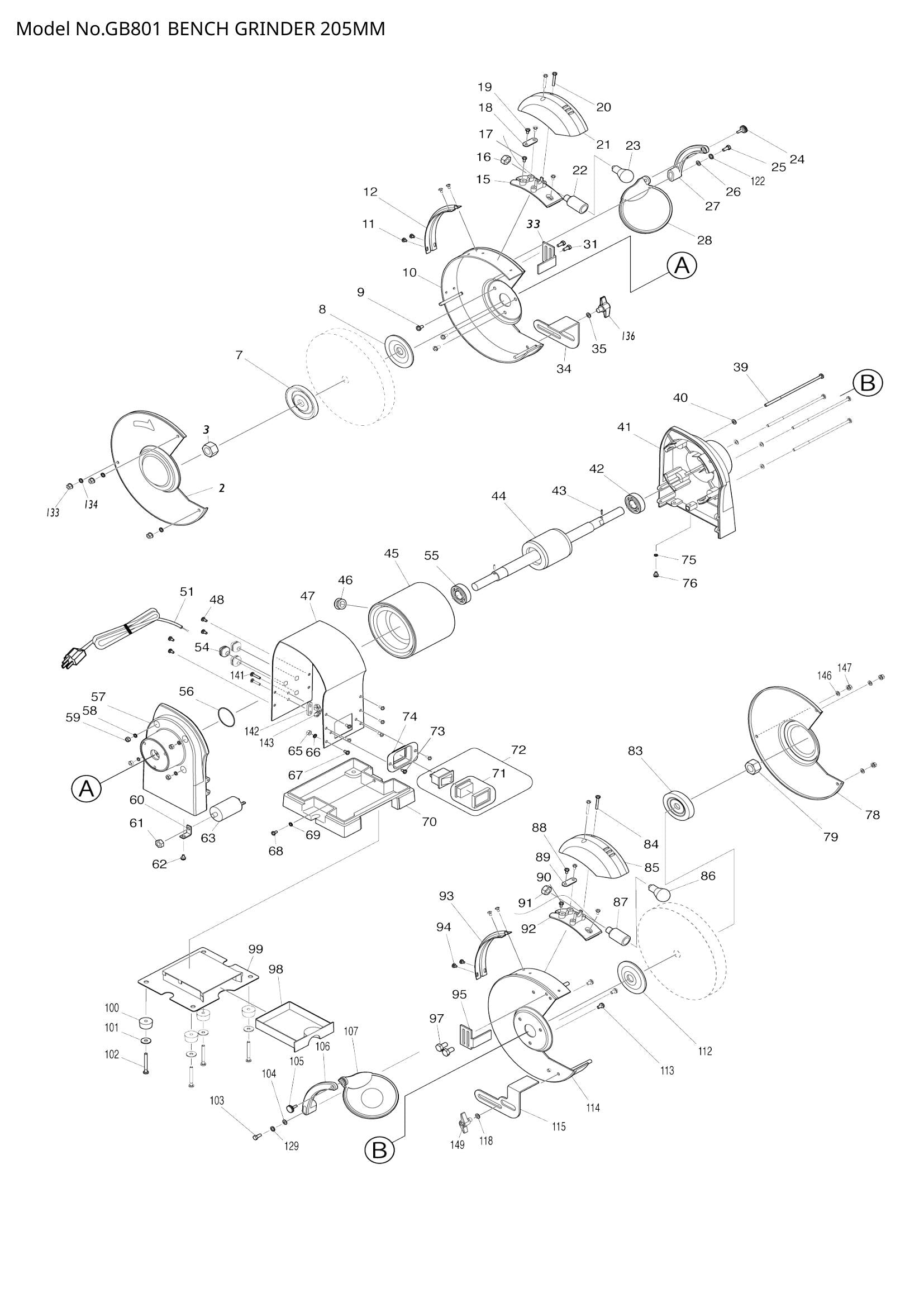 GB801 exploded view