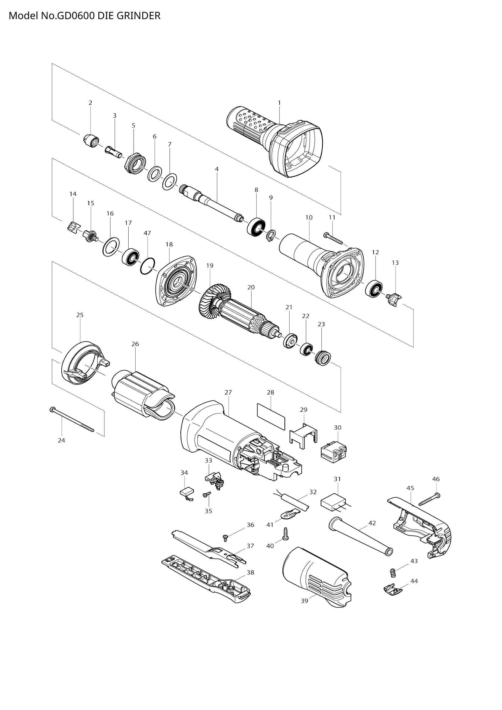 GD0600 exploded view